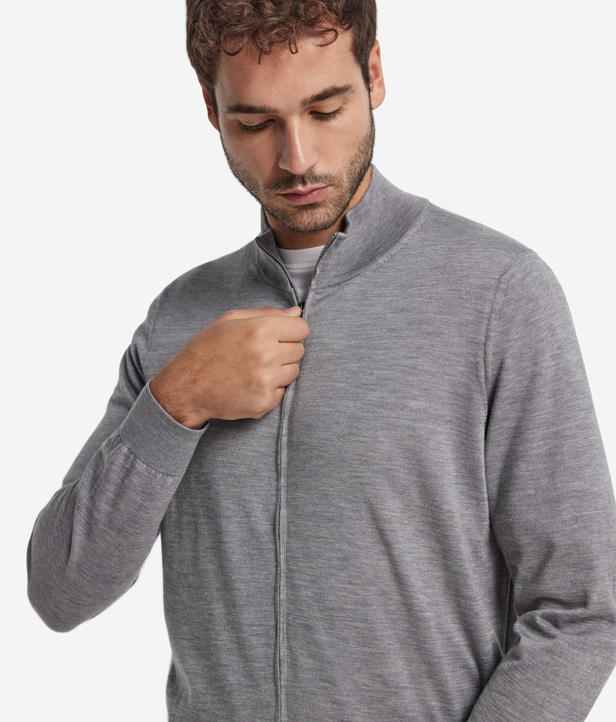 Cashmere Zip-Up Cardigan