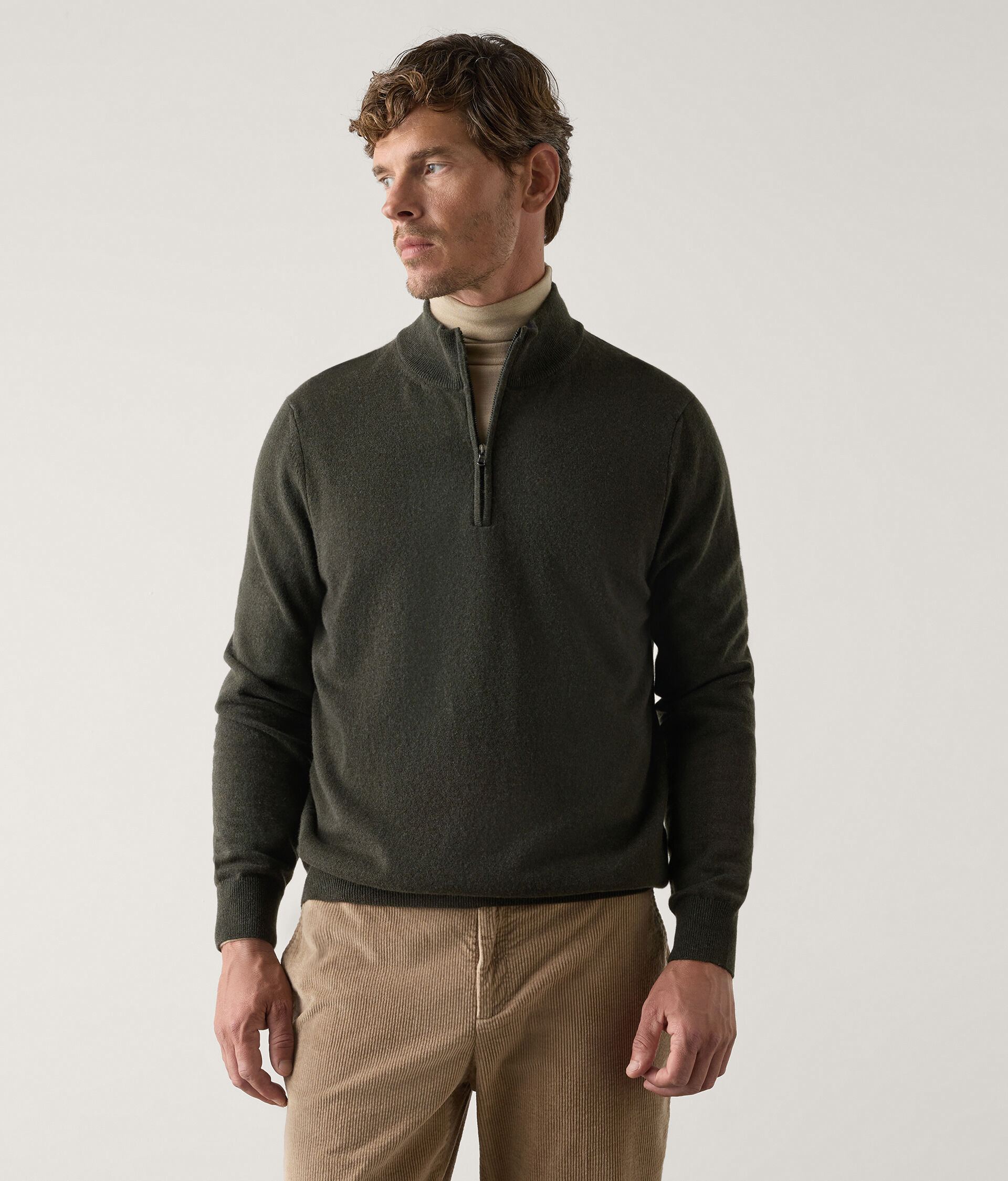 Cashmere Half Zip Sweater for Men | Falconeri