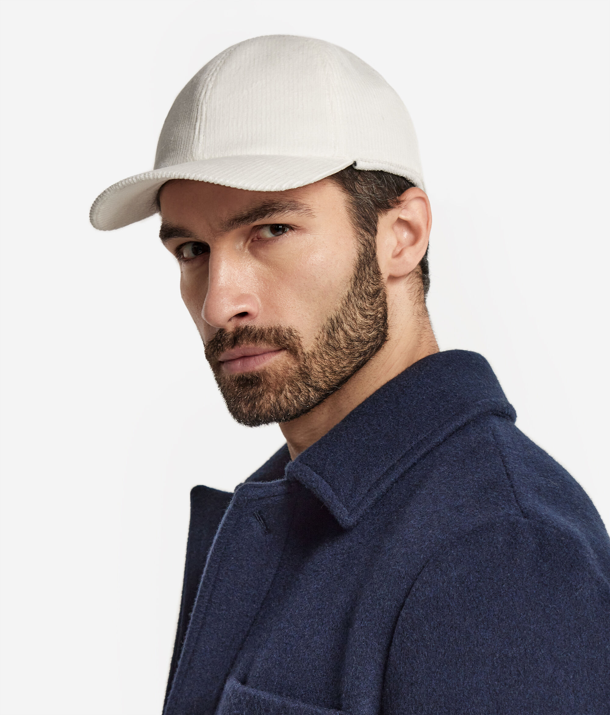 Baseball-Cap aus Baumwollsamt mit Innenfutter aus Kaschmir