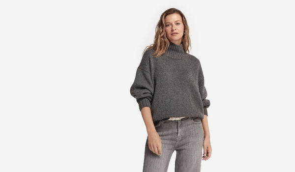 Cashmere Tricot Funnel-Neck Jumper