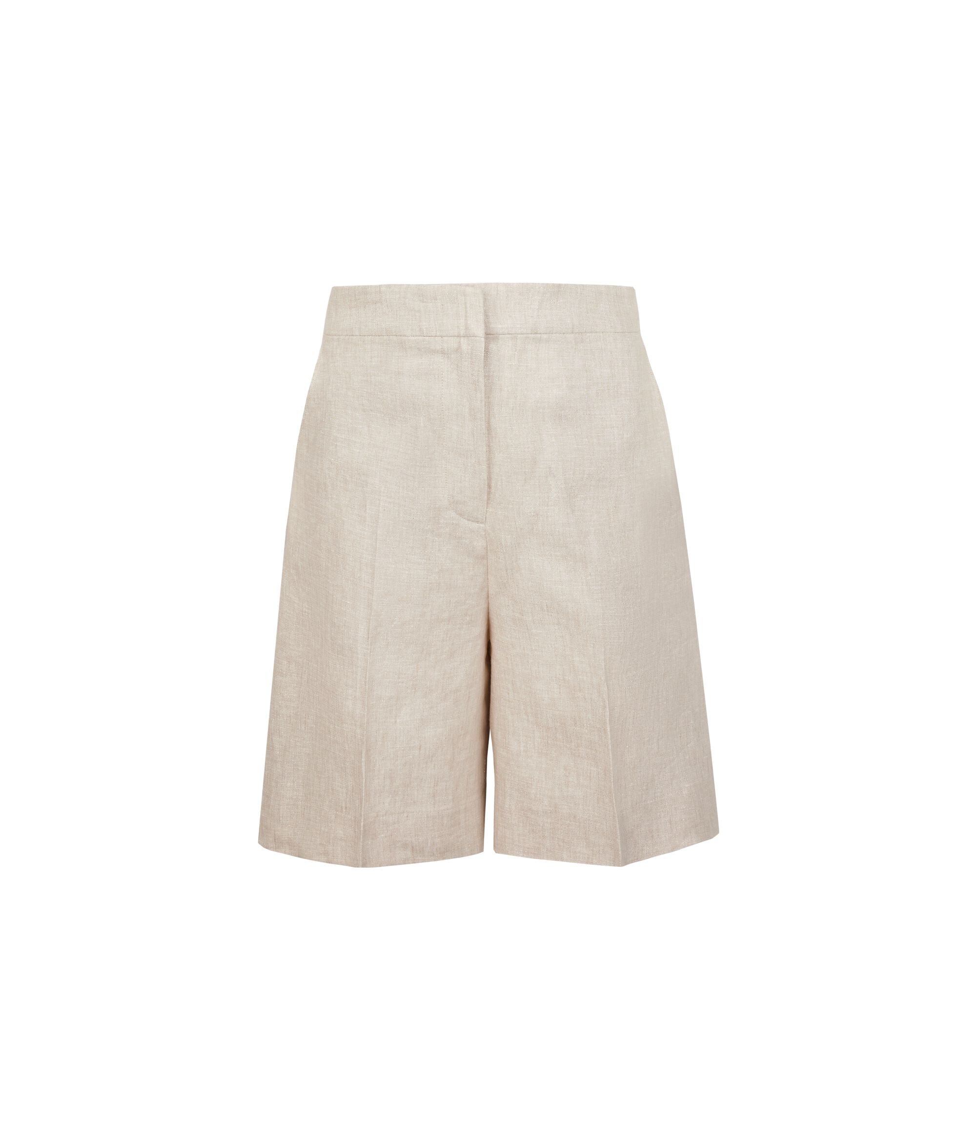 Bermuda shorts in linen lamé