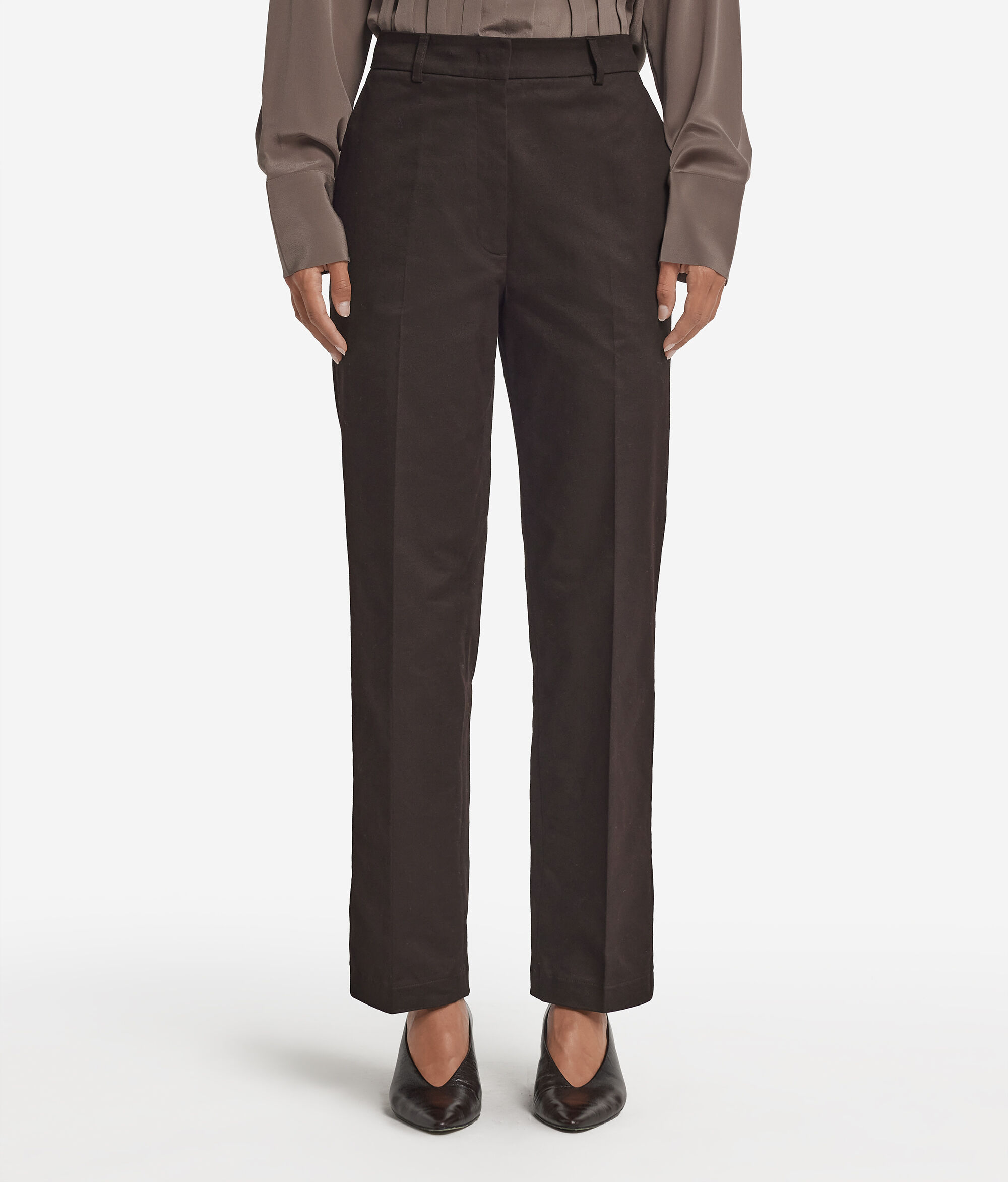 Узкие брюки из хлопка с кашемиром