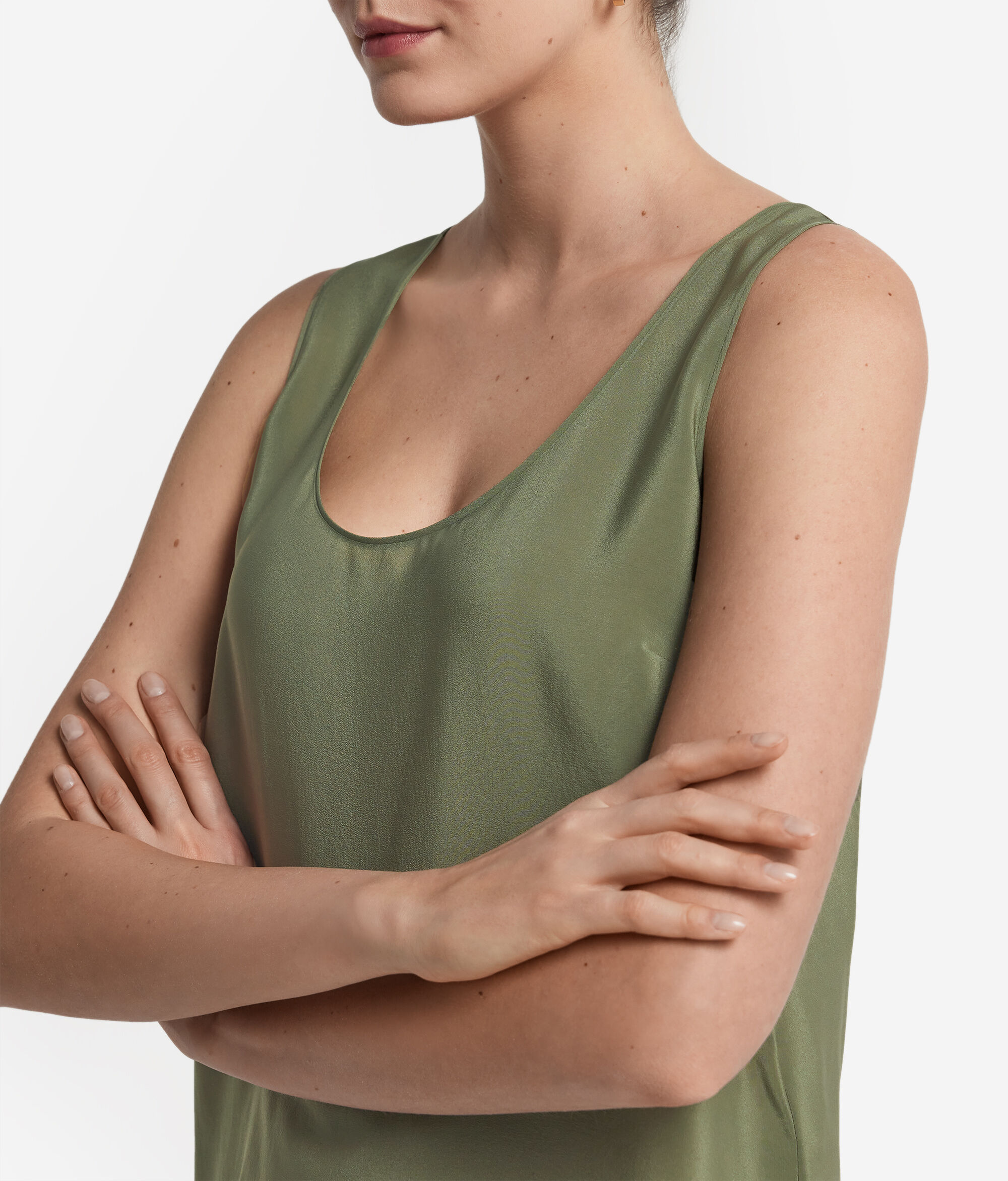 Silk Scoop Neck Tank Top