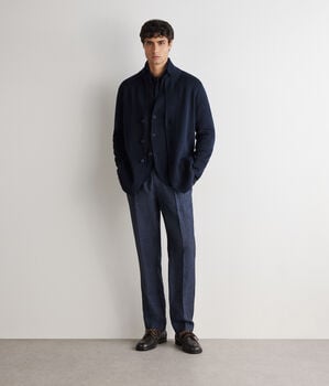 Giacca punto stoffa in lino cotone