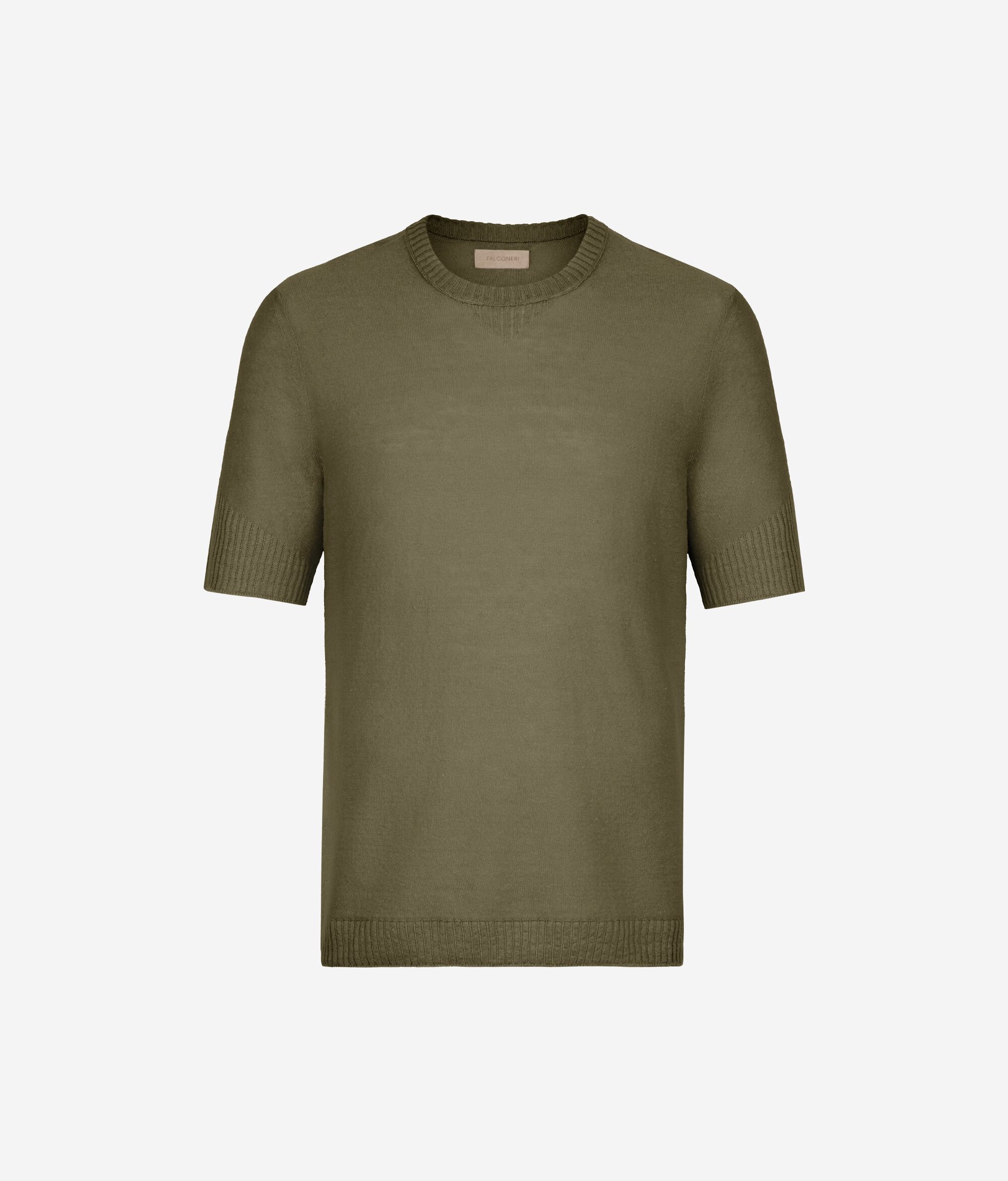 T-shirt motivo coste in lino e cotone
