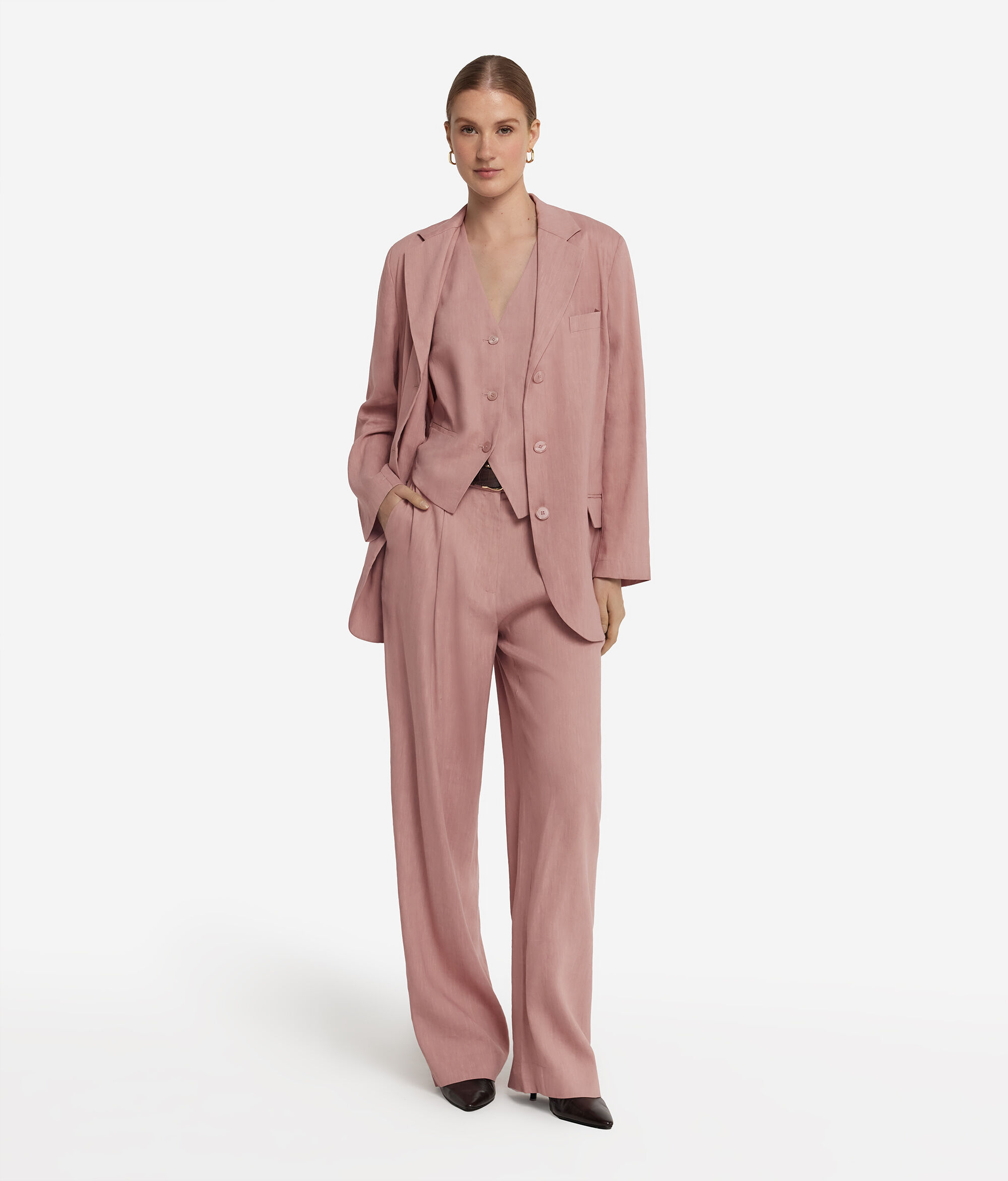Blazer en lin et viscose