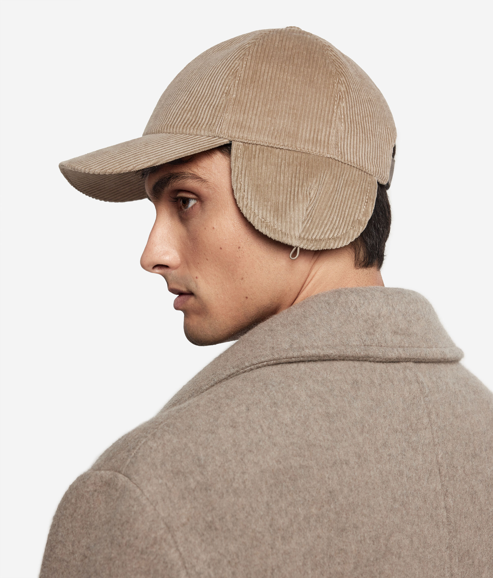 Baseball-Cap aus Baumwollsamt mit Innenfutter aus Kaschmir