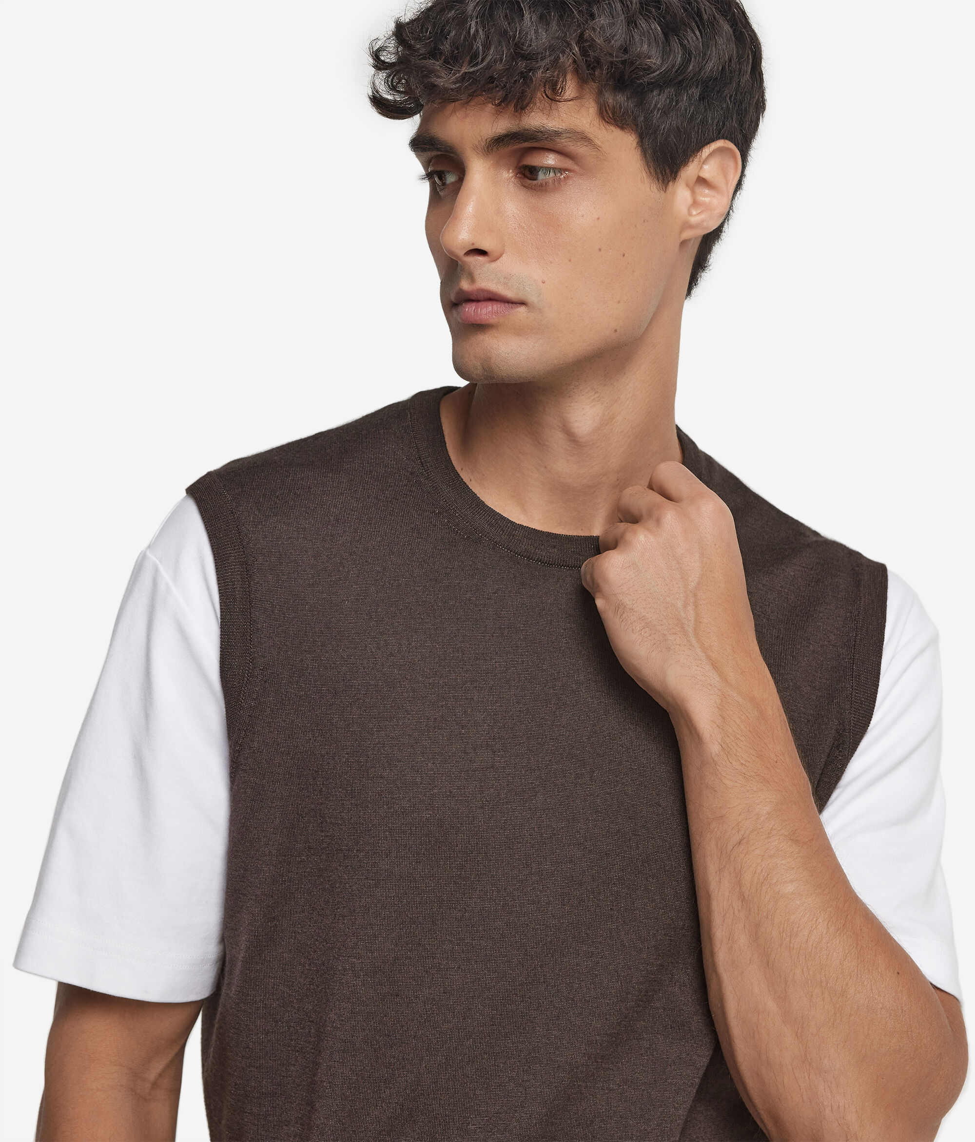 Round-Neck Ultrafine Cashmere Sweater Vest