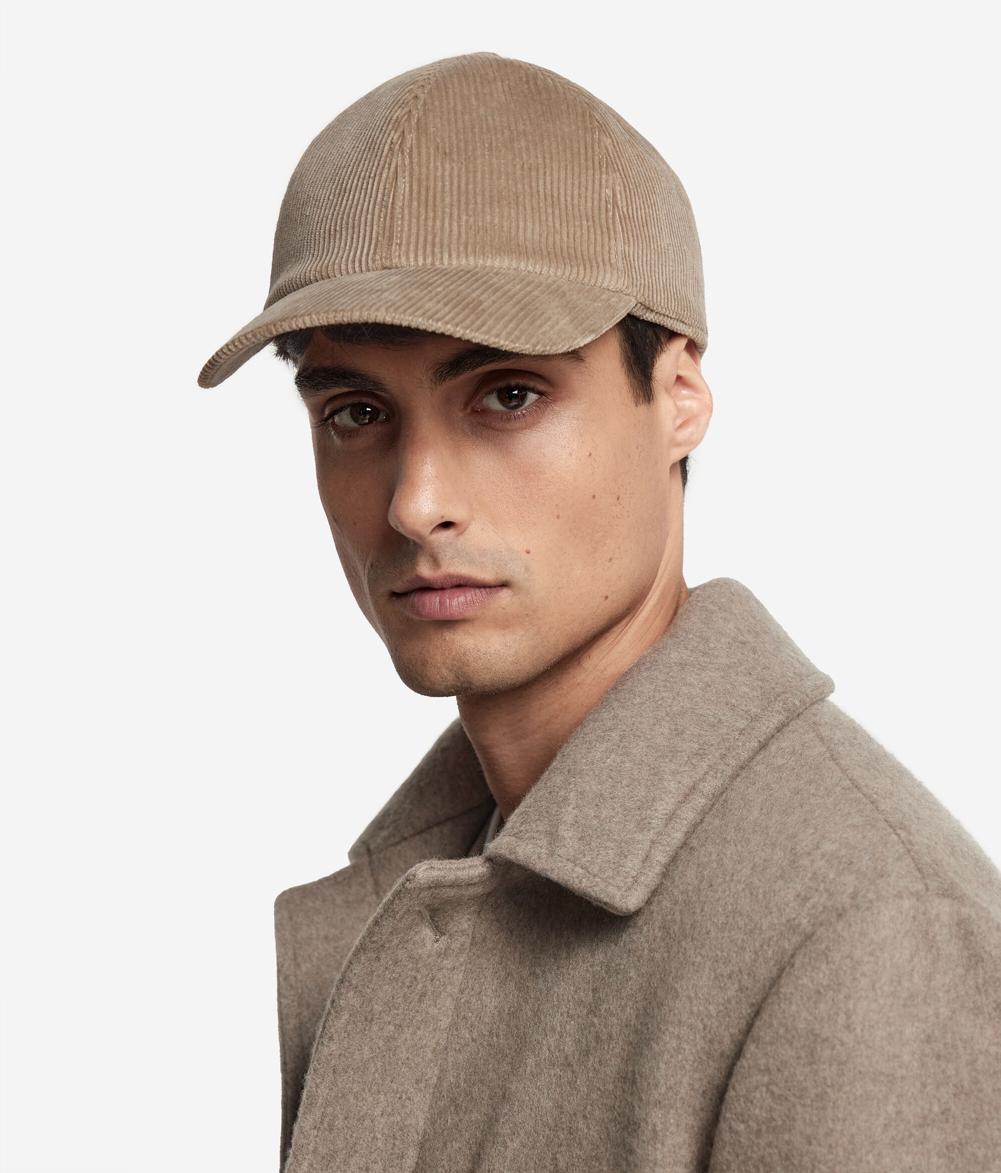 Baseball-Cap aus Baumwollsamt mit Innenfutter aus Kaschmir