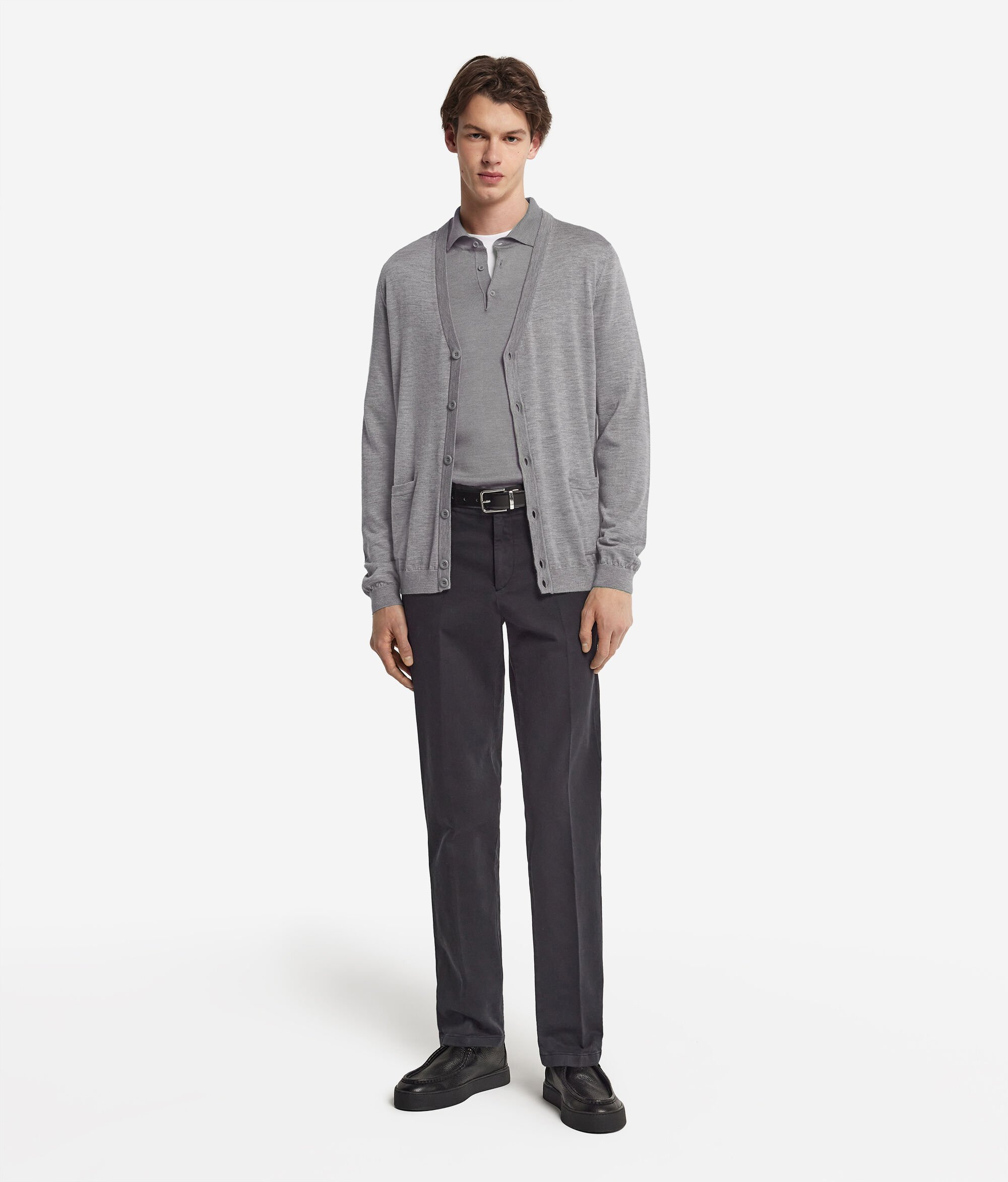 カシミヤ ボタンカーディガン