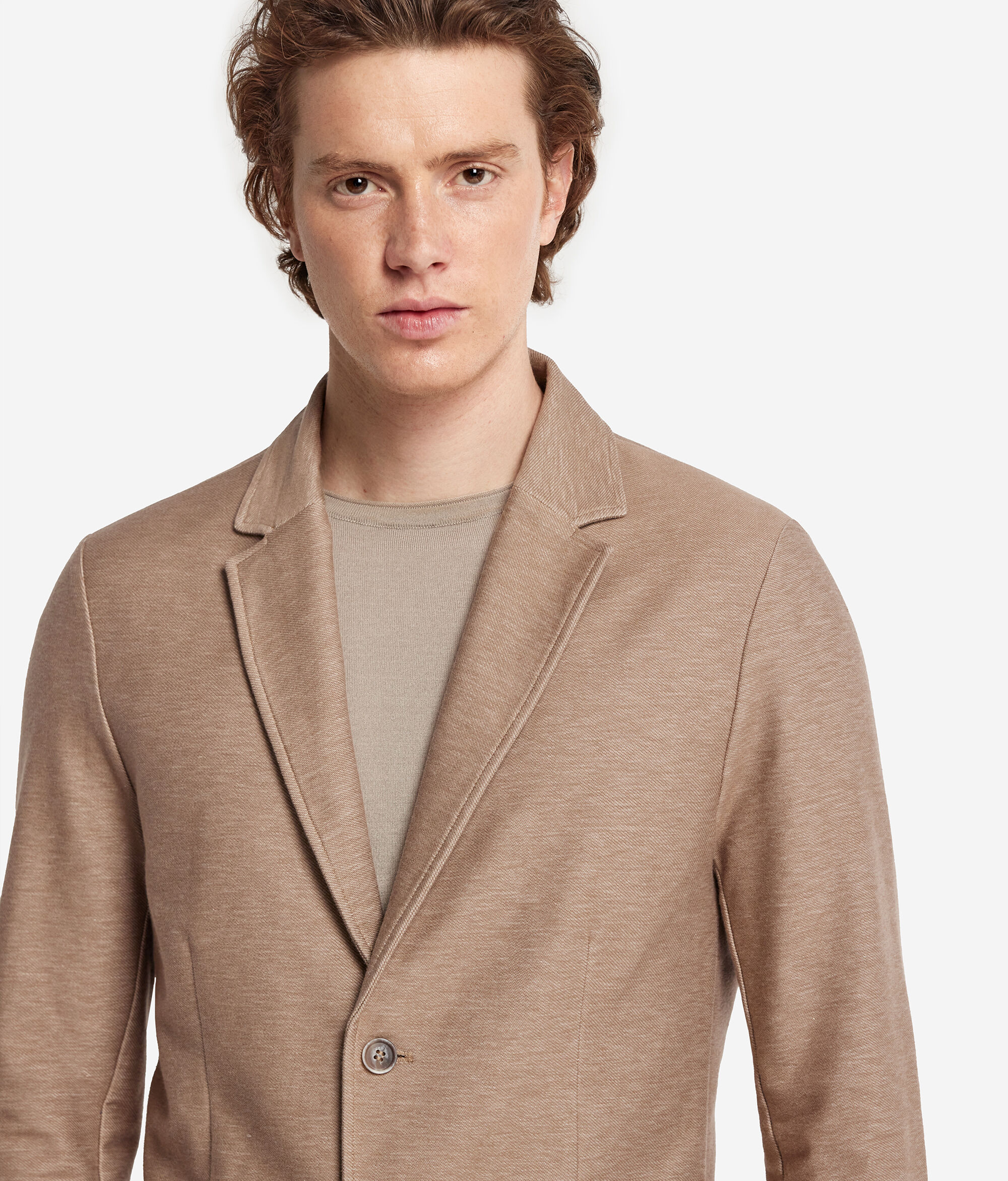 Denim-Effect Jersey Jacket