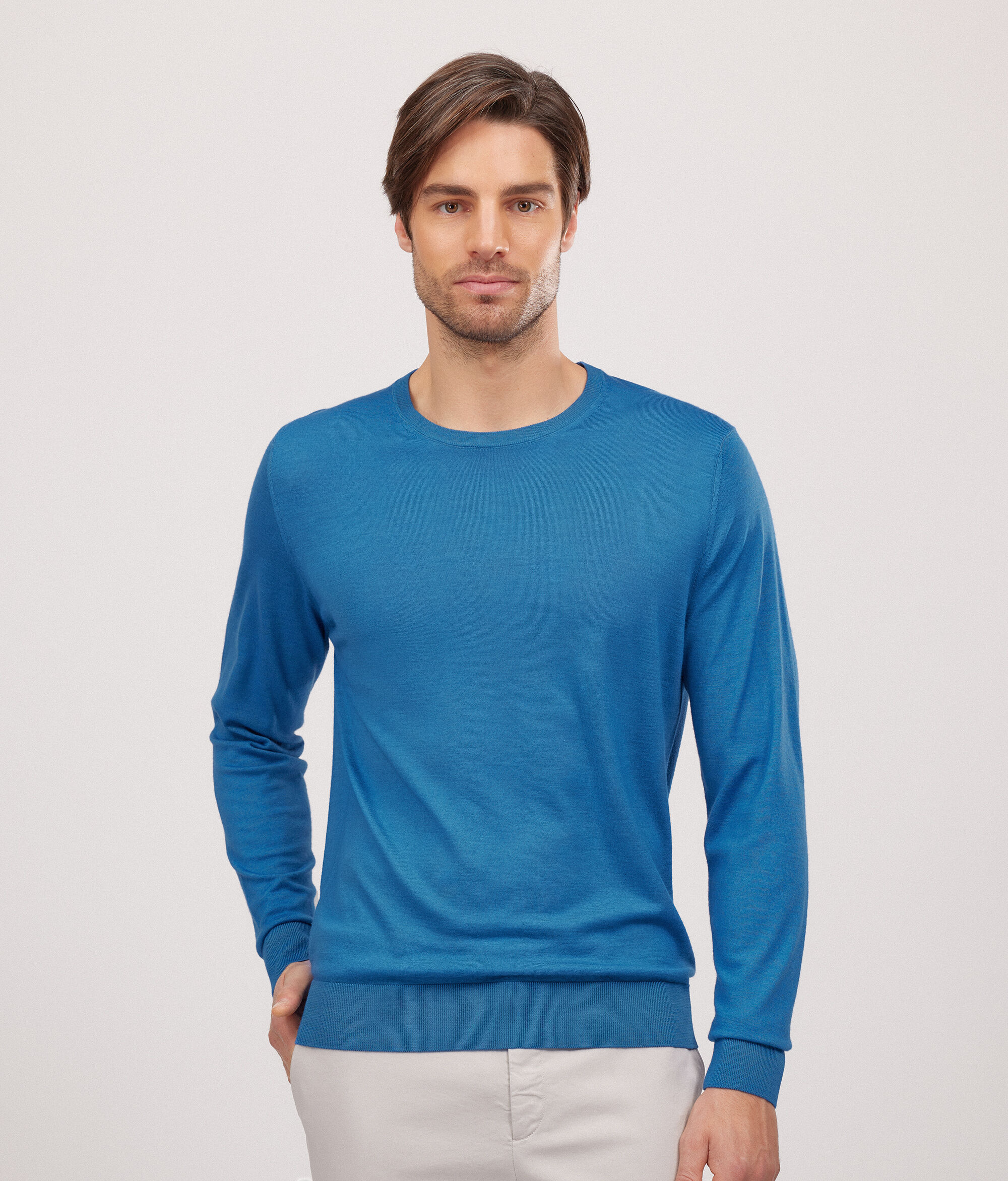 Pull homme en cachemire ultra-fin à col rond