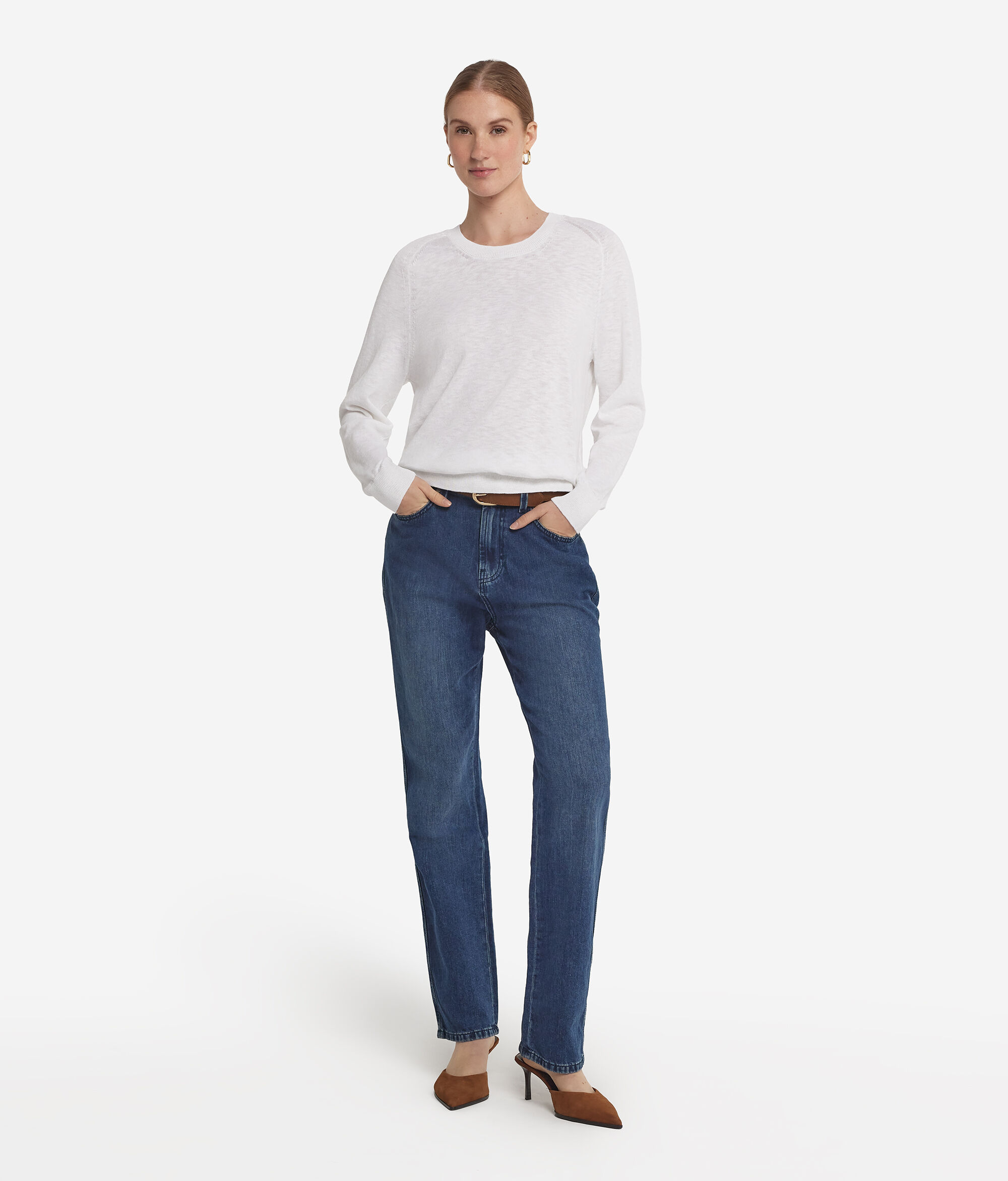 Camisola Manga Comprida com Decote Redondo Twist