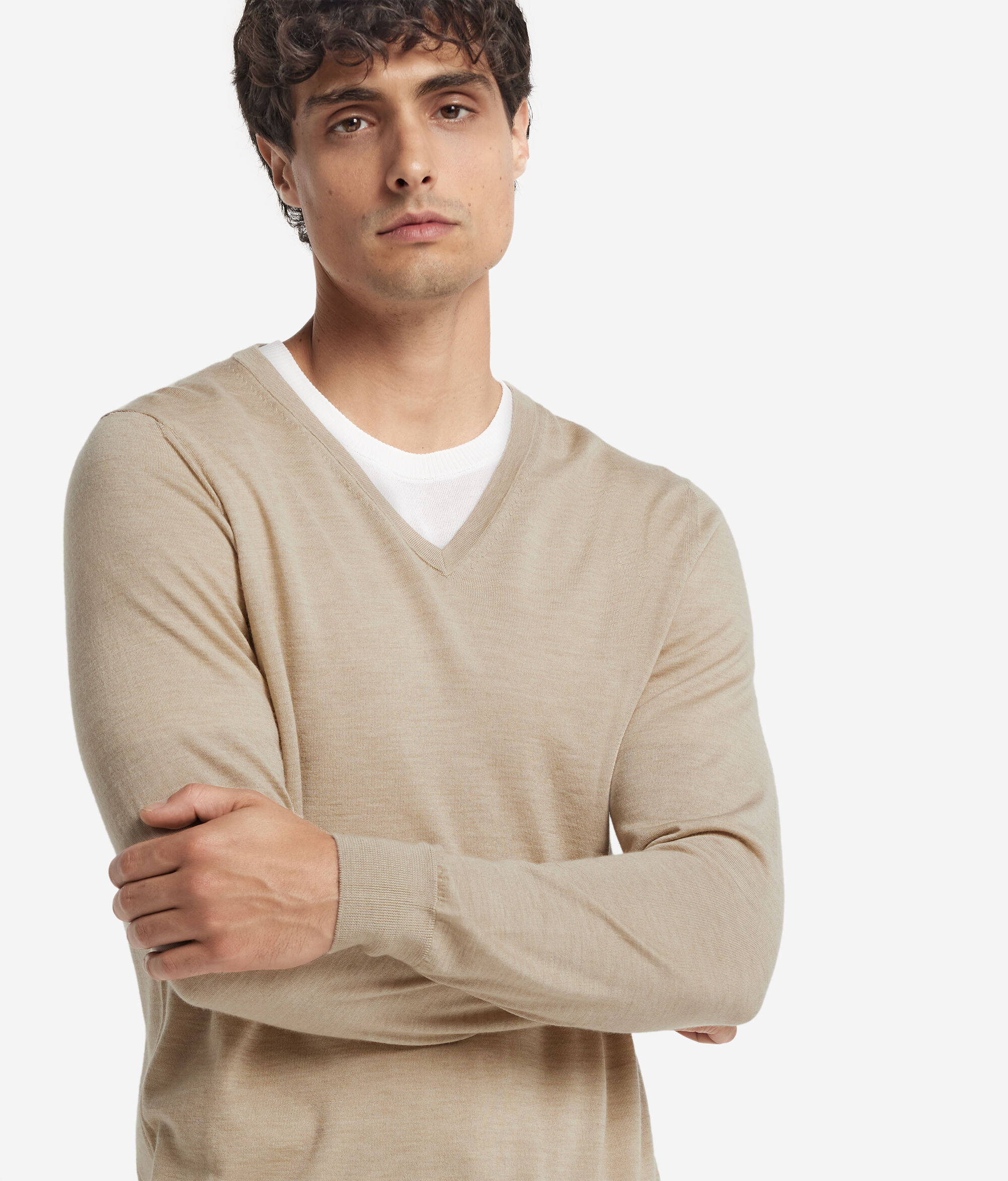 Pull homme en cachemire ultra-fin à col en V