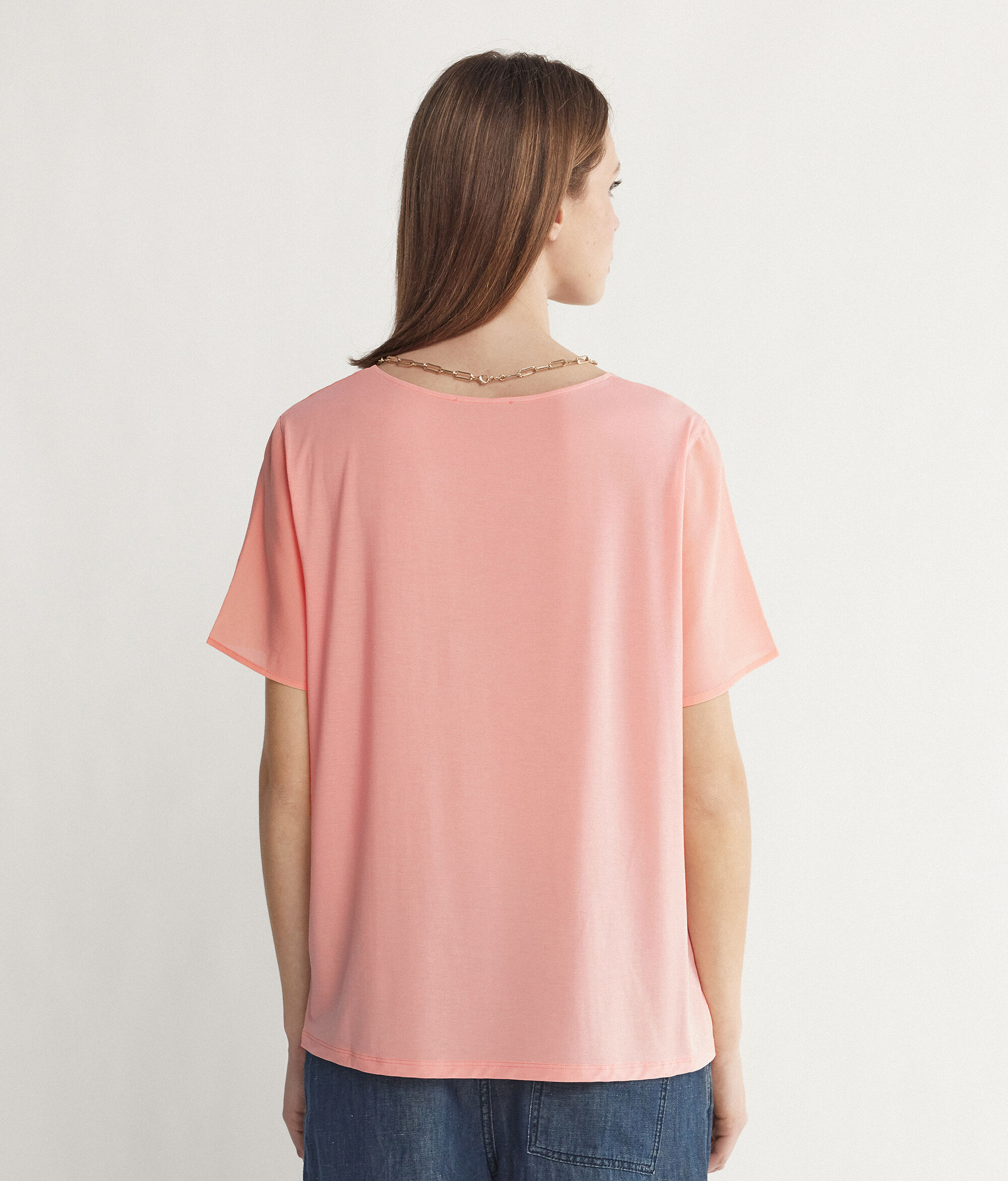 Yuvarlak Yaka İpek T-shirt
