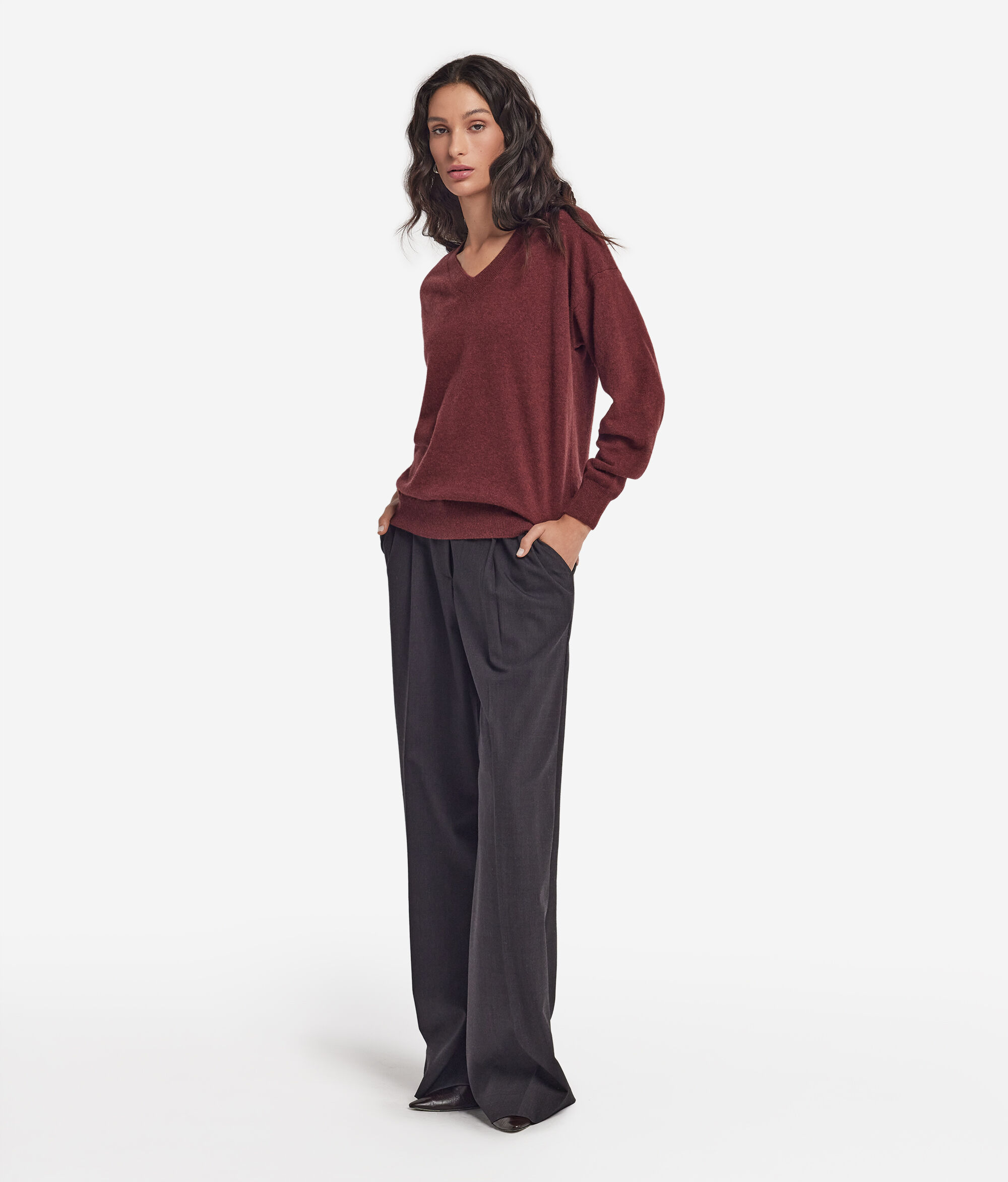 Pullover mit V-Ausschnitt aus Kaschmir Ultrasoft