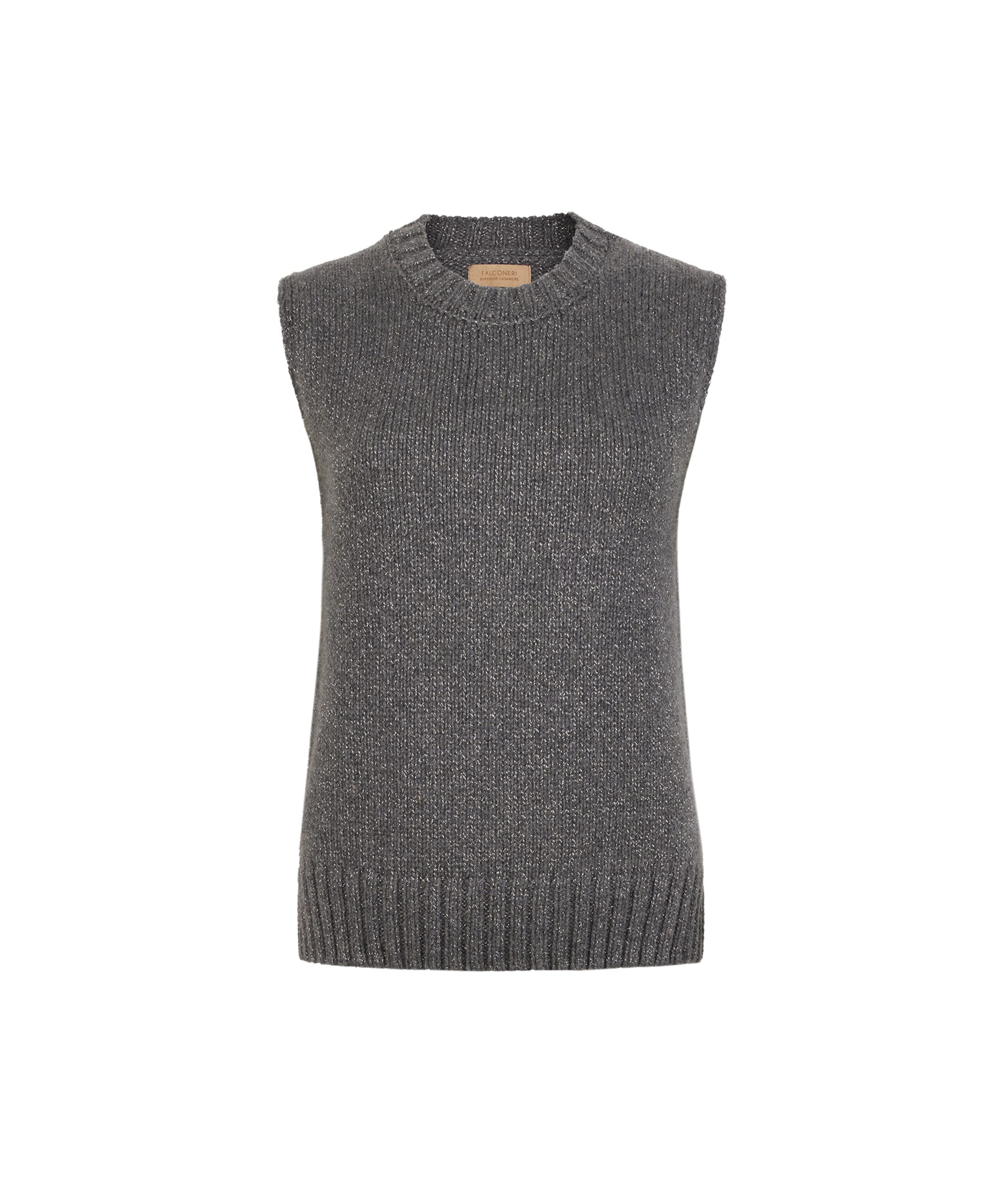 Gilet in cashmere tricot lamè