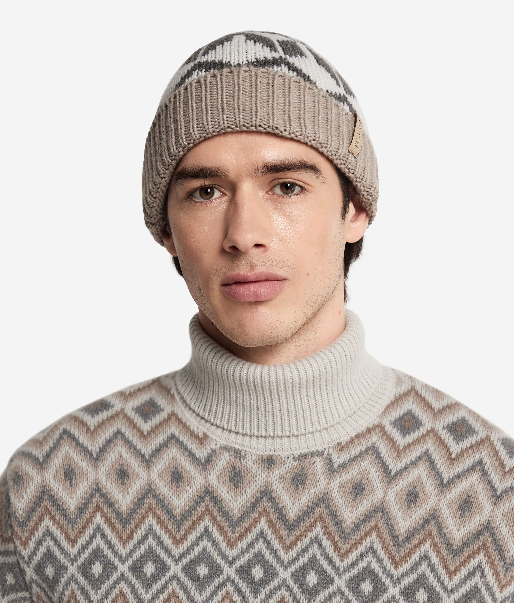 Berretto in Cashmere Jacquard