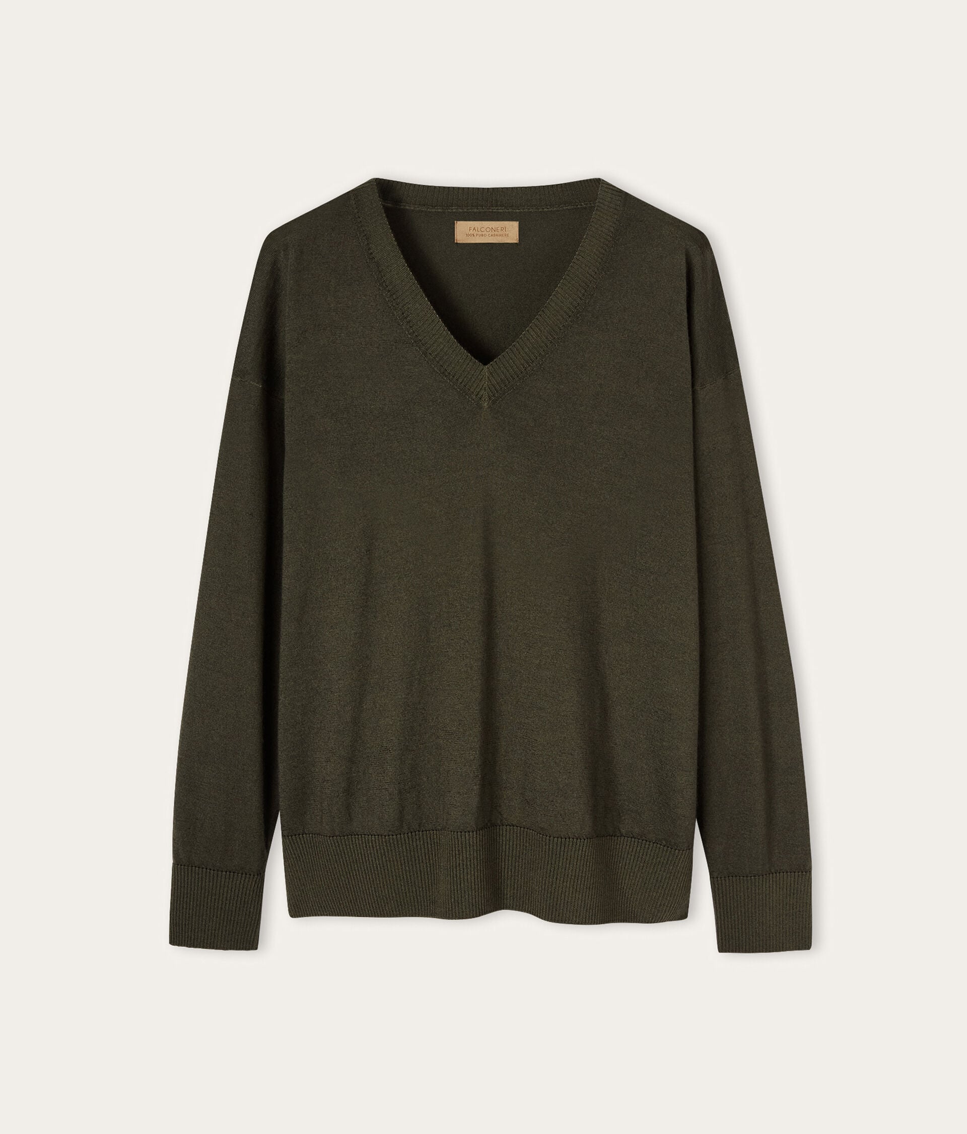 V-Neck Cashmere Jumper with Slits