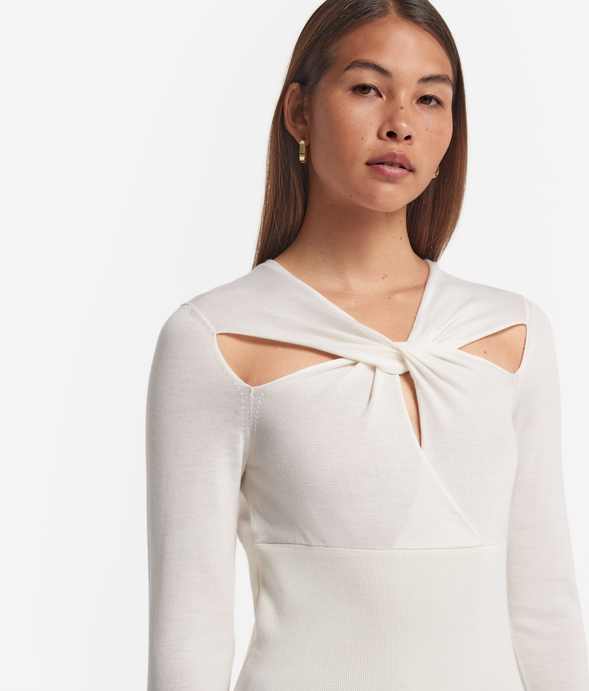 Ultrafine Cashmere Sweater with Wrap-around Neckline