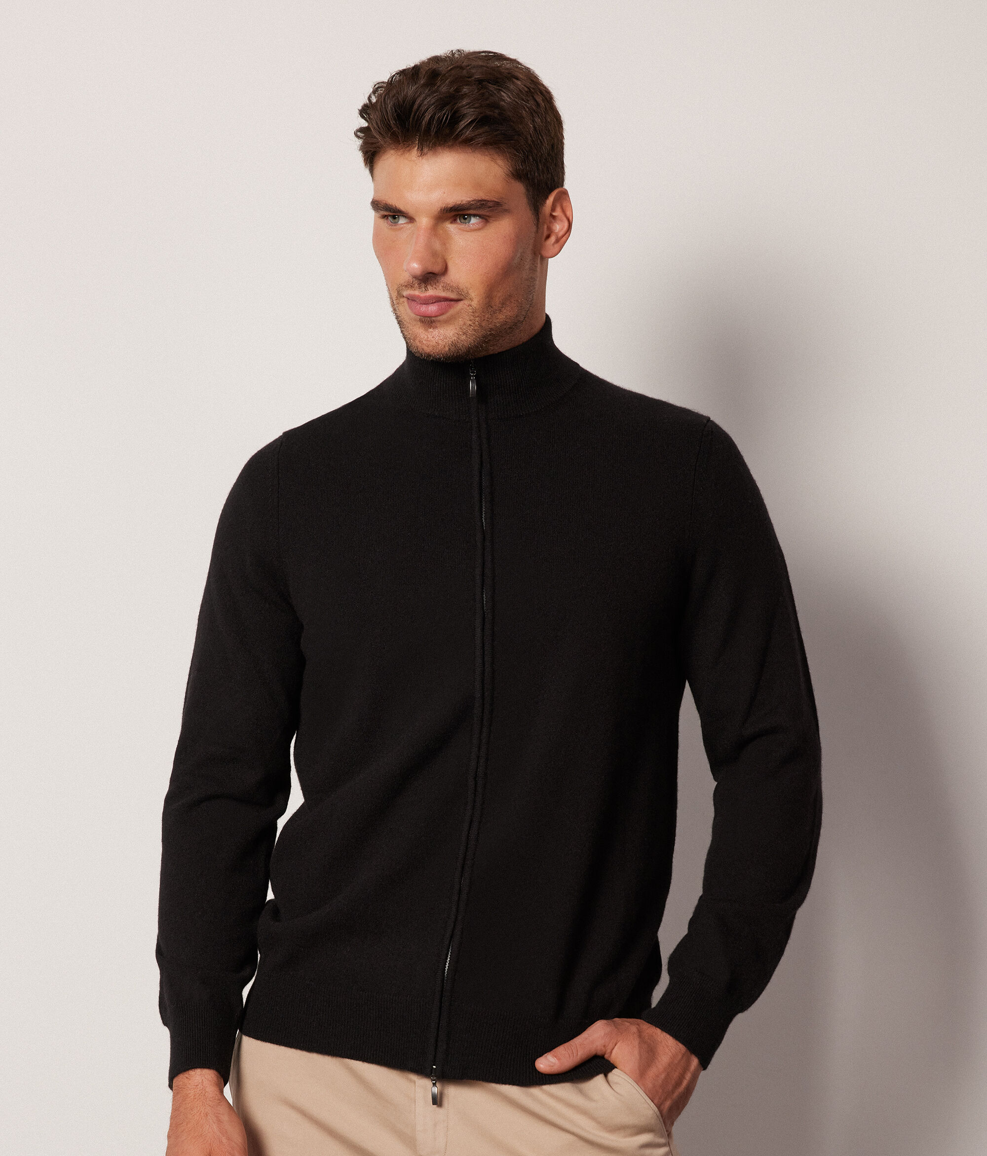Gilet homme à fermeture éclair en cachemire ultra-doux