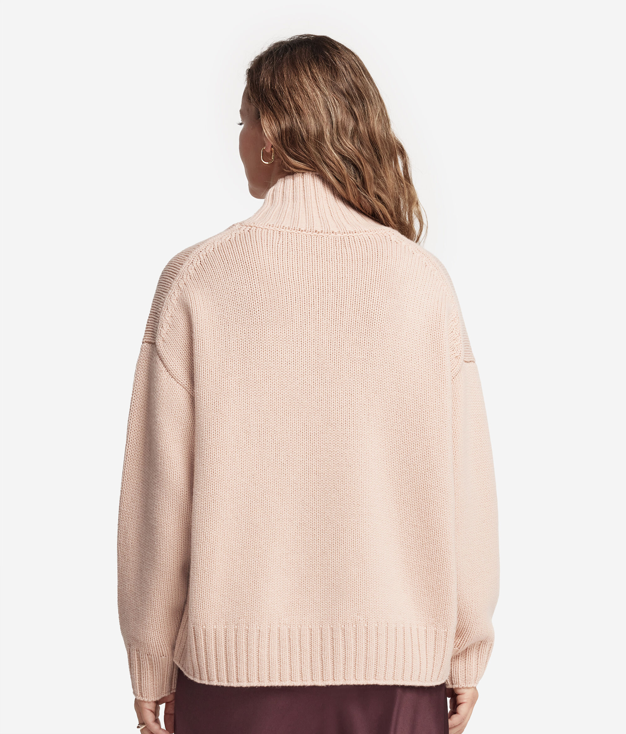 Pull à col cheminée en tricot de cachemire