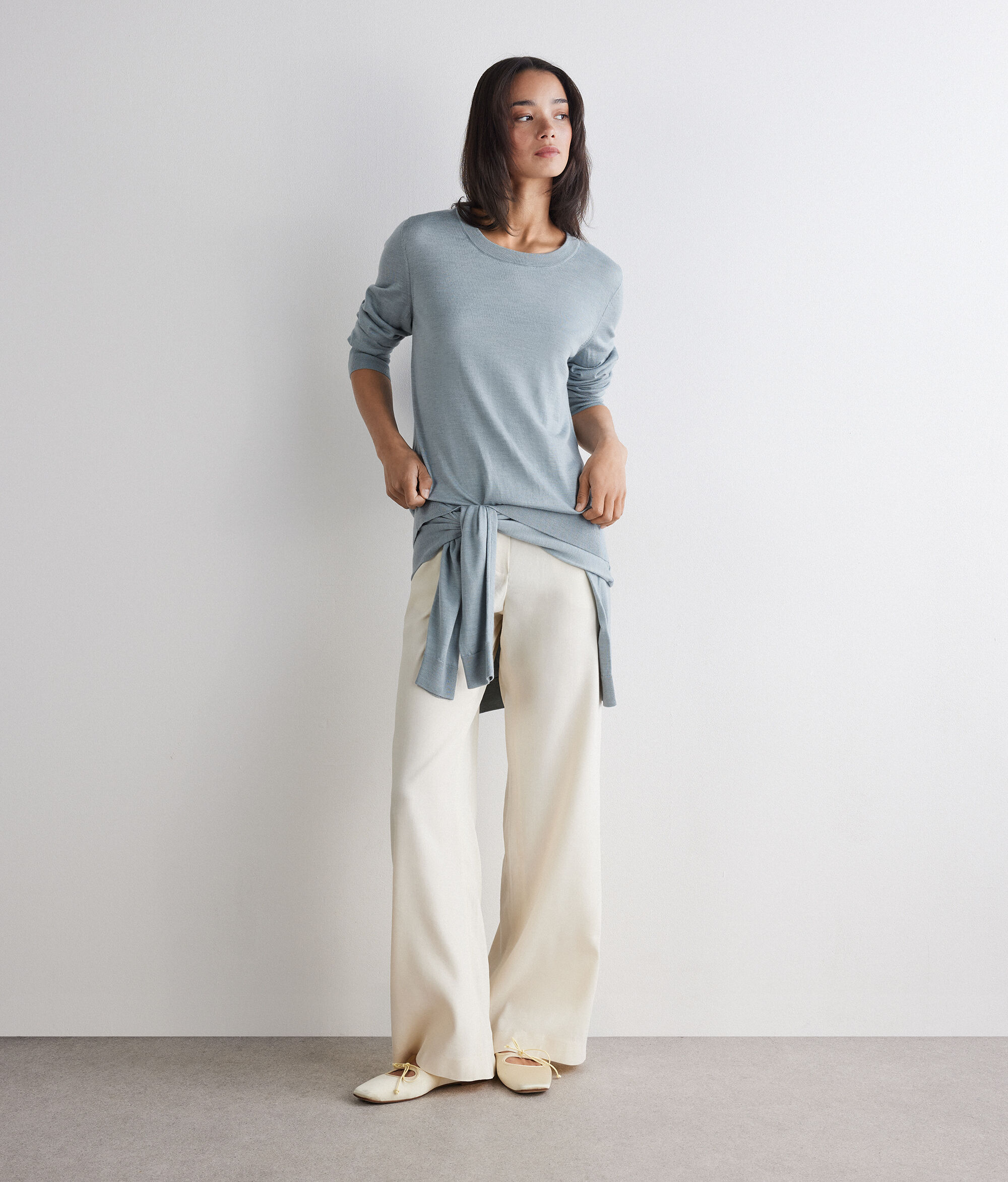 Ultrafine Cashmere Bisiklet Yaka Kazak