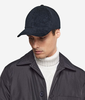 Gorra de beisbol de vellut de cotó amb interior de cashmere