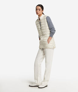 Piumino smanicato reversibile con cashmere - WHITE