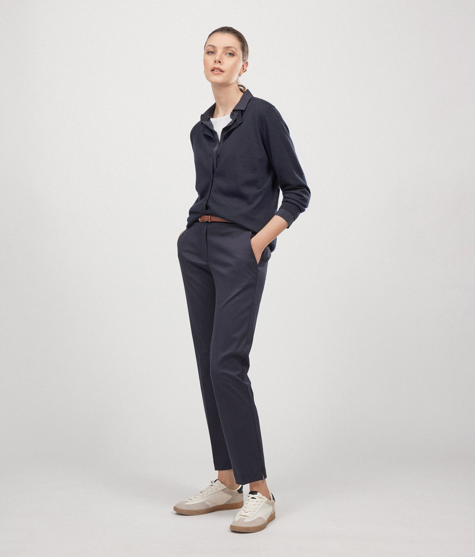 Rebeca con cuello redondo de cashmere ultrafine