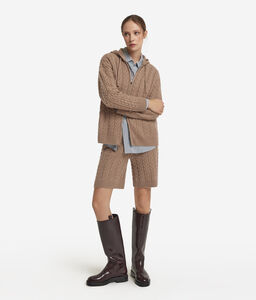 Felpa trecce in Cashmere Ultrasoft - NUDE