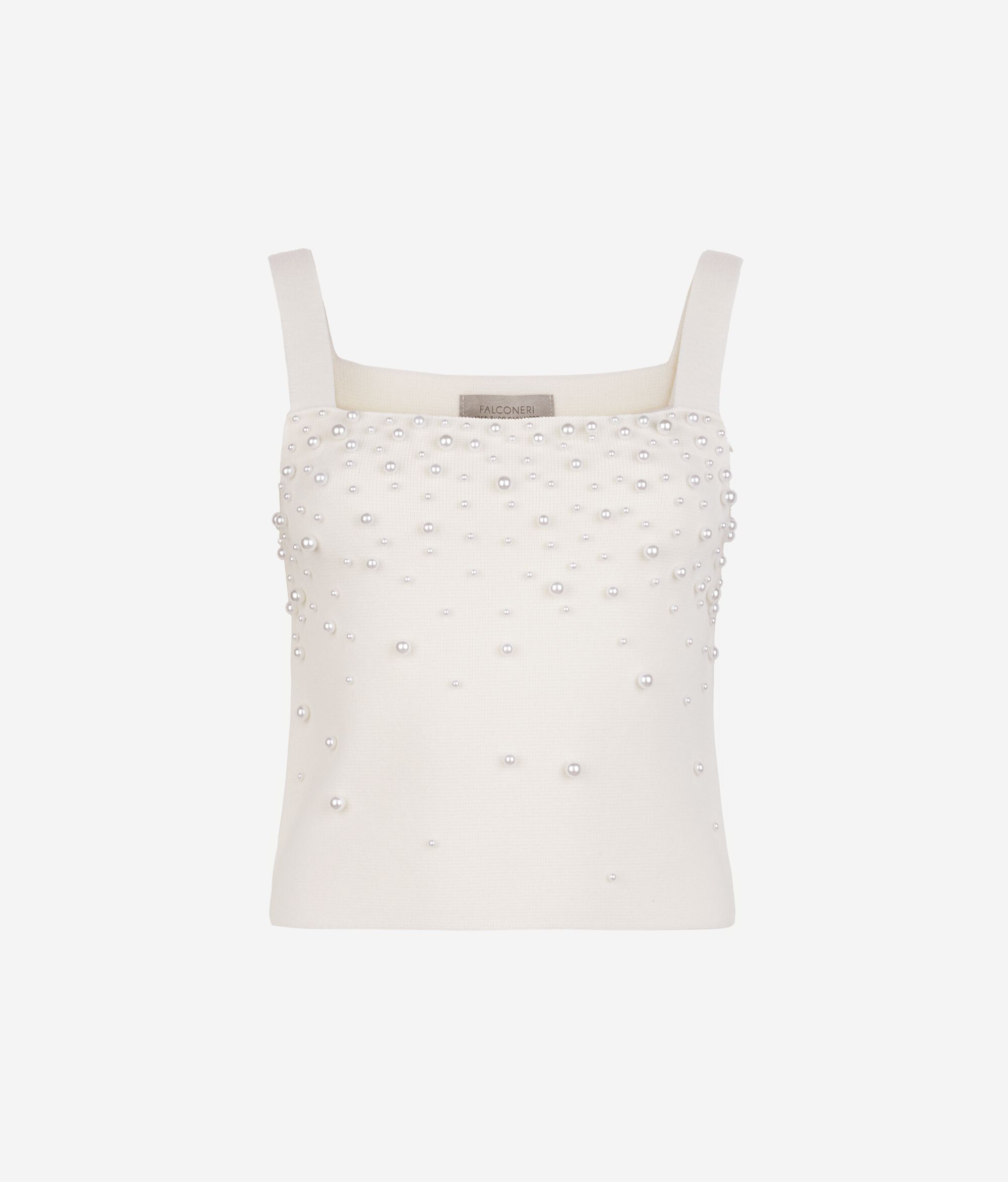 Top aus Kaschmir Ultrasoft mit Perlen