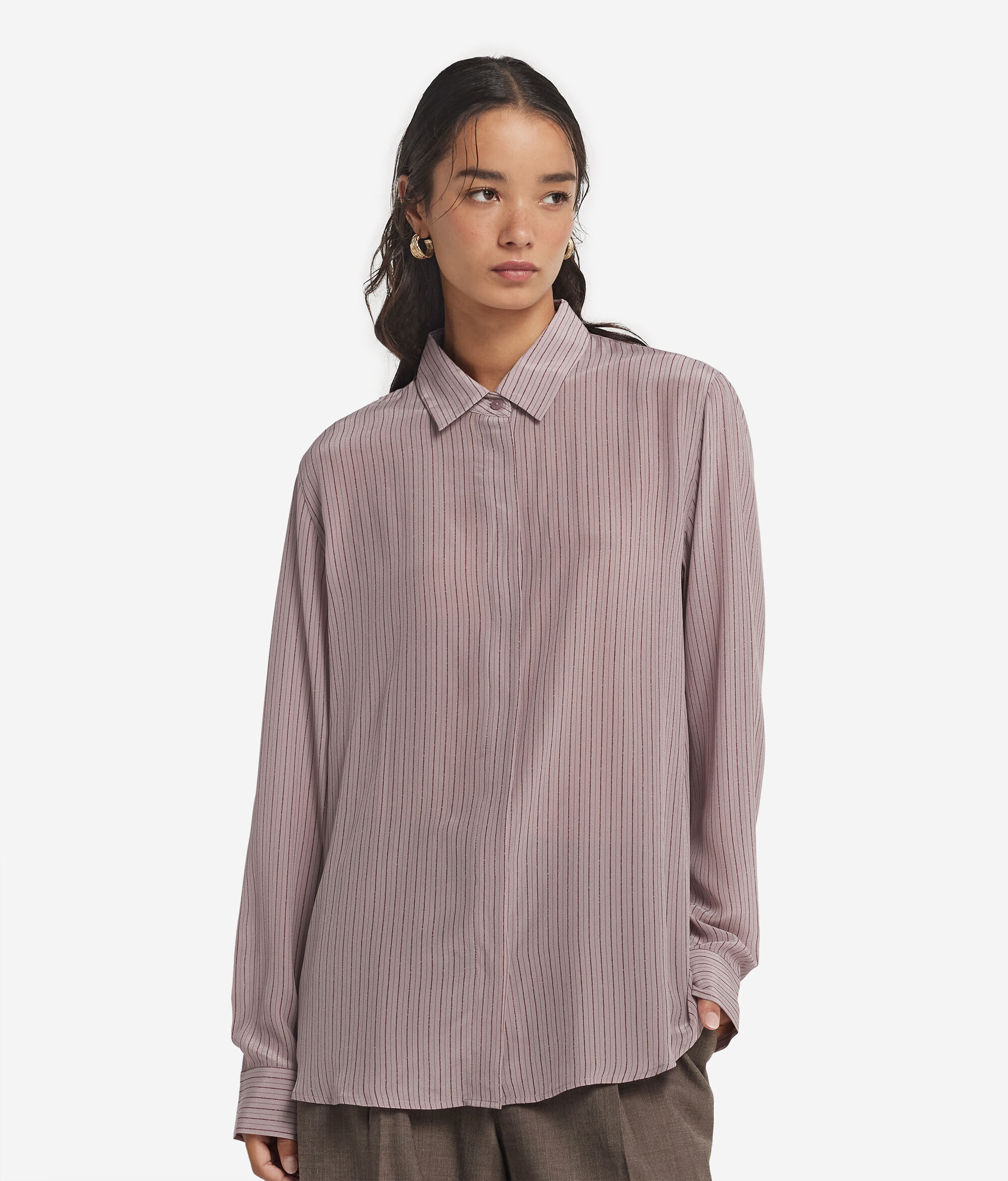 Chemise avec col en soie imprimée