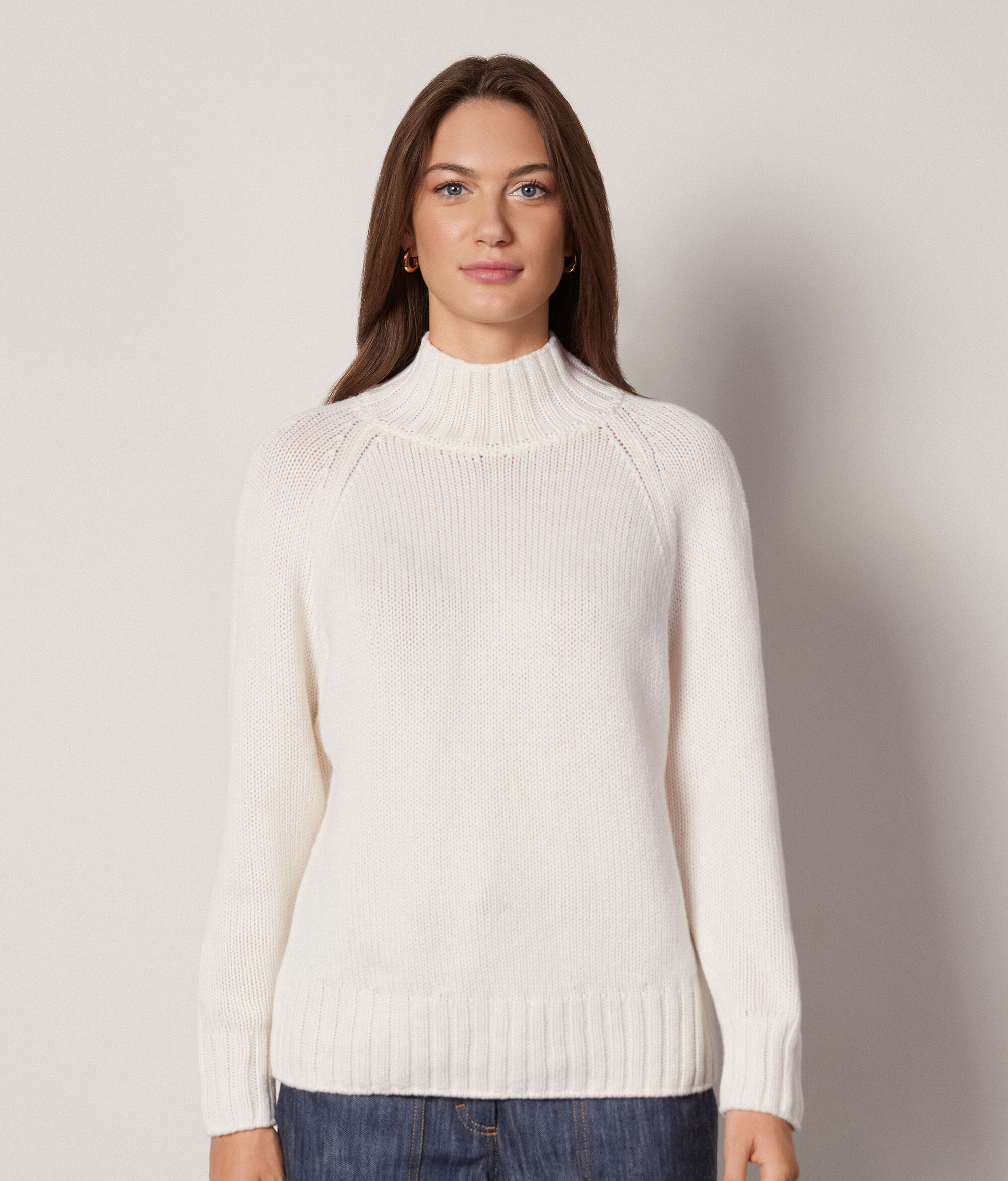 Tricot-Pullover mit Stehkragen aus Kaschmir Ultrasoft