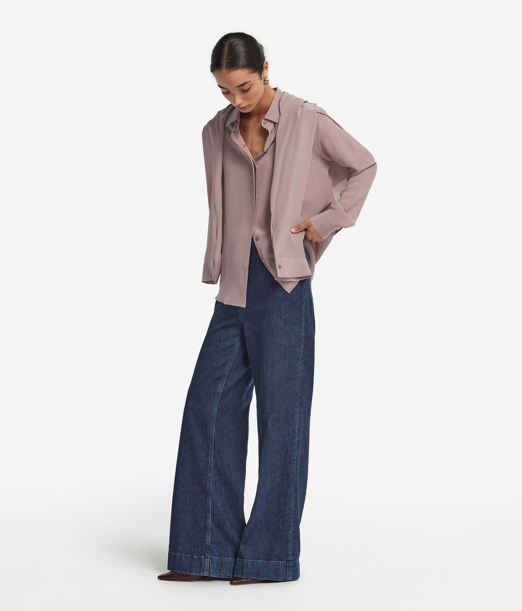 Chemise avec col en soie