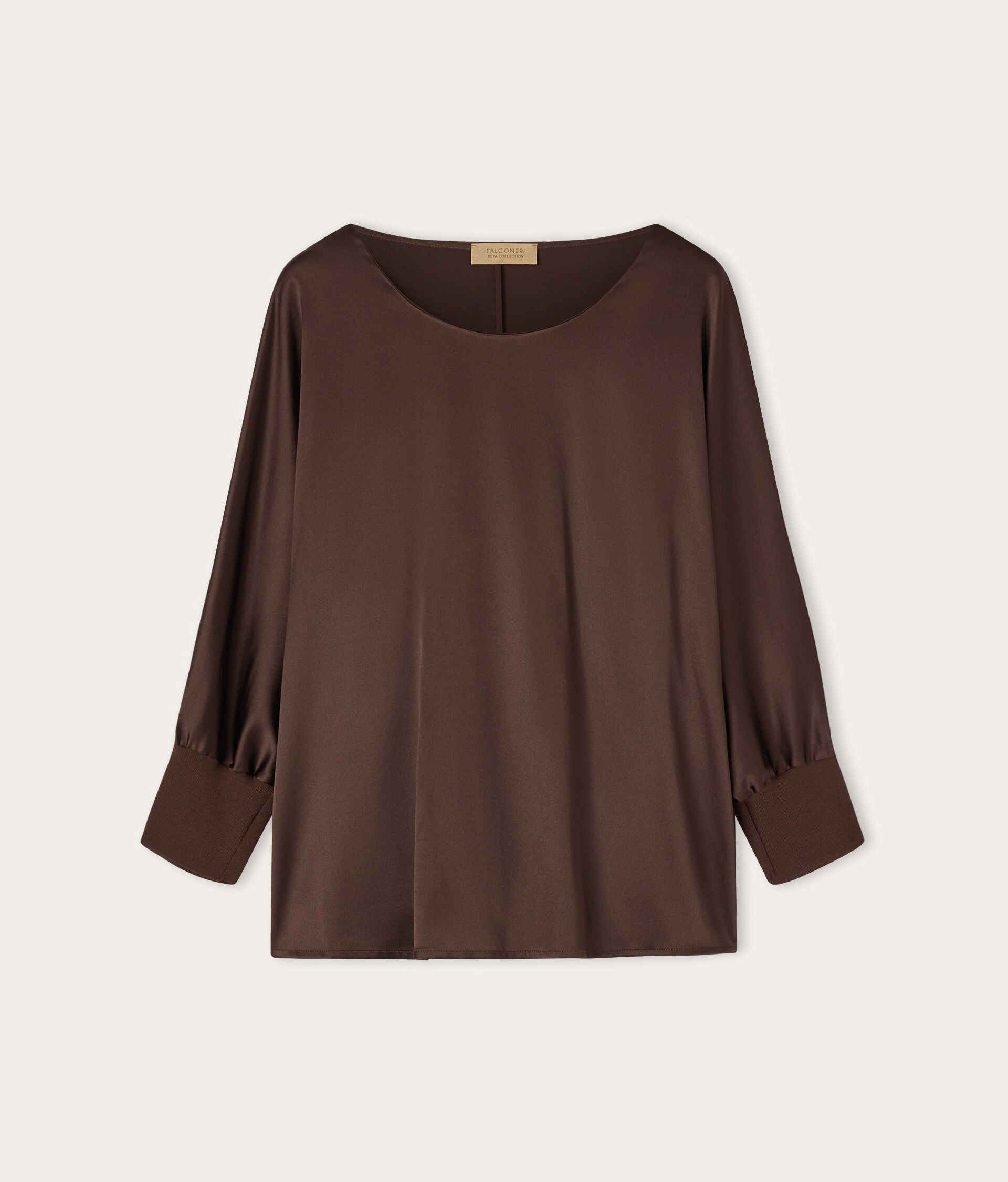 Round-Neck Silk Satin Jumper