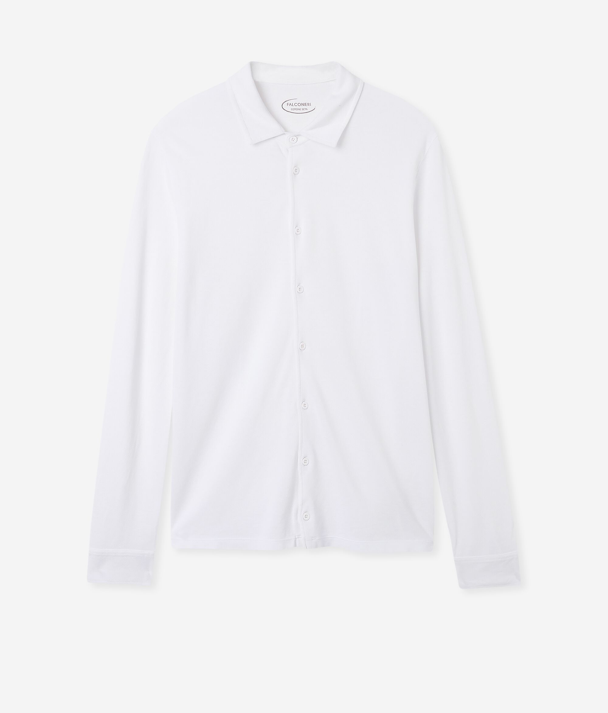Chemise en piqué de coton et soie