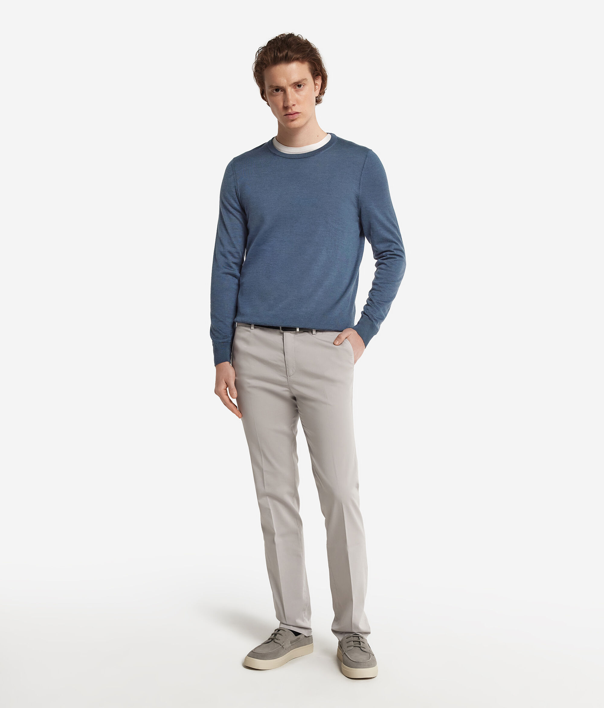 Pull homme en cachemire ultra-fin à col rond