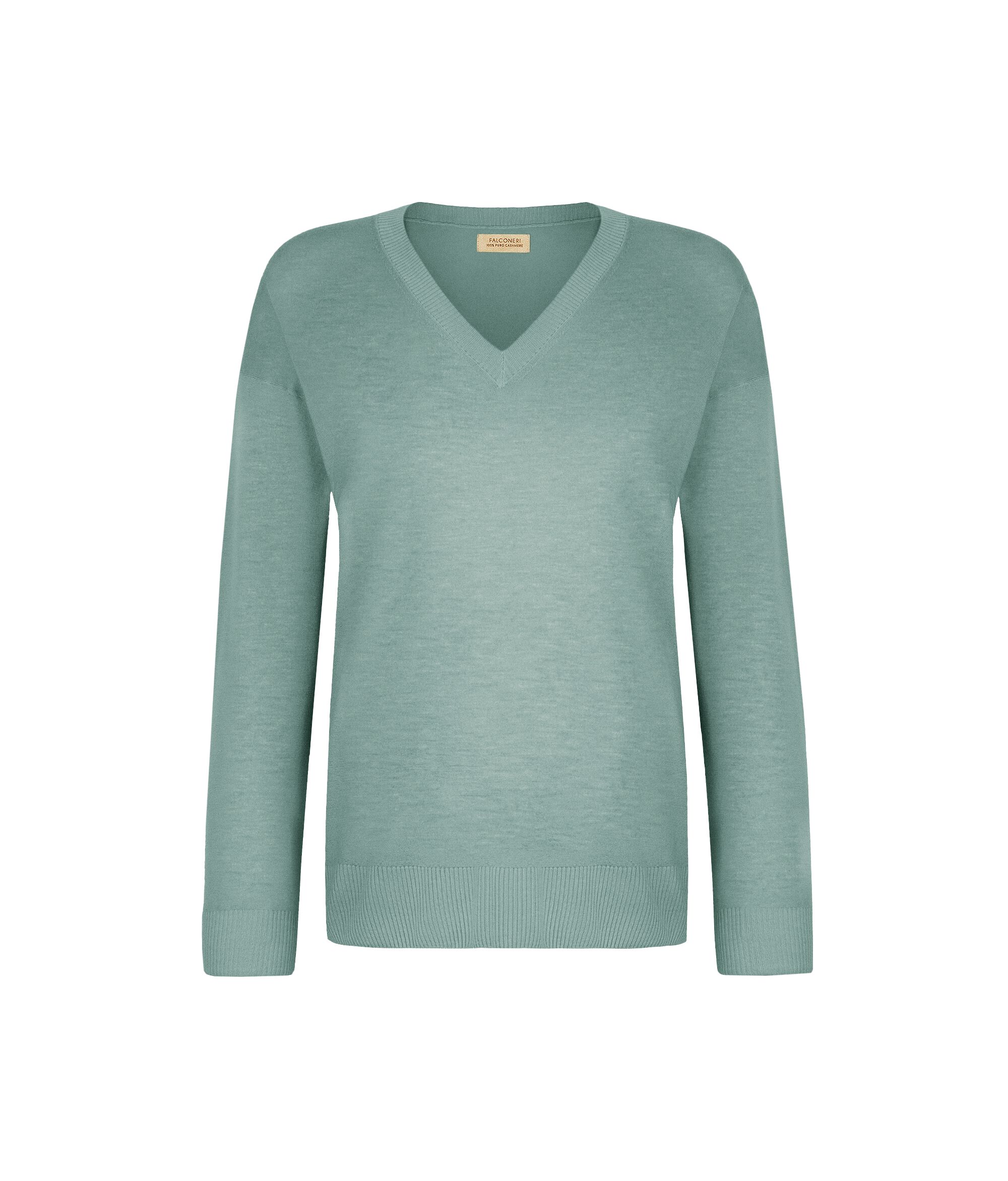 Maglia con scollo a V e spacchi in Cashmere Ultrafine
