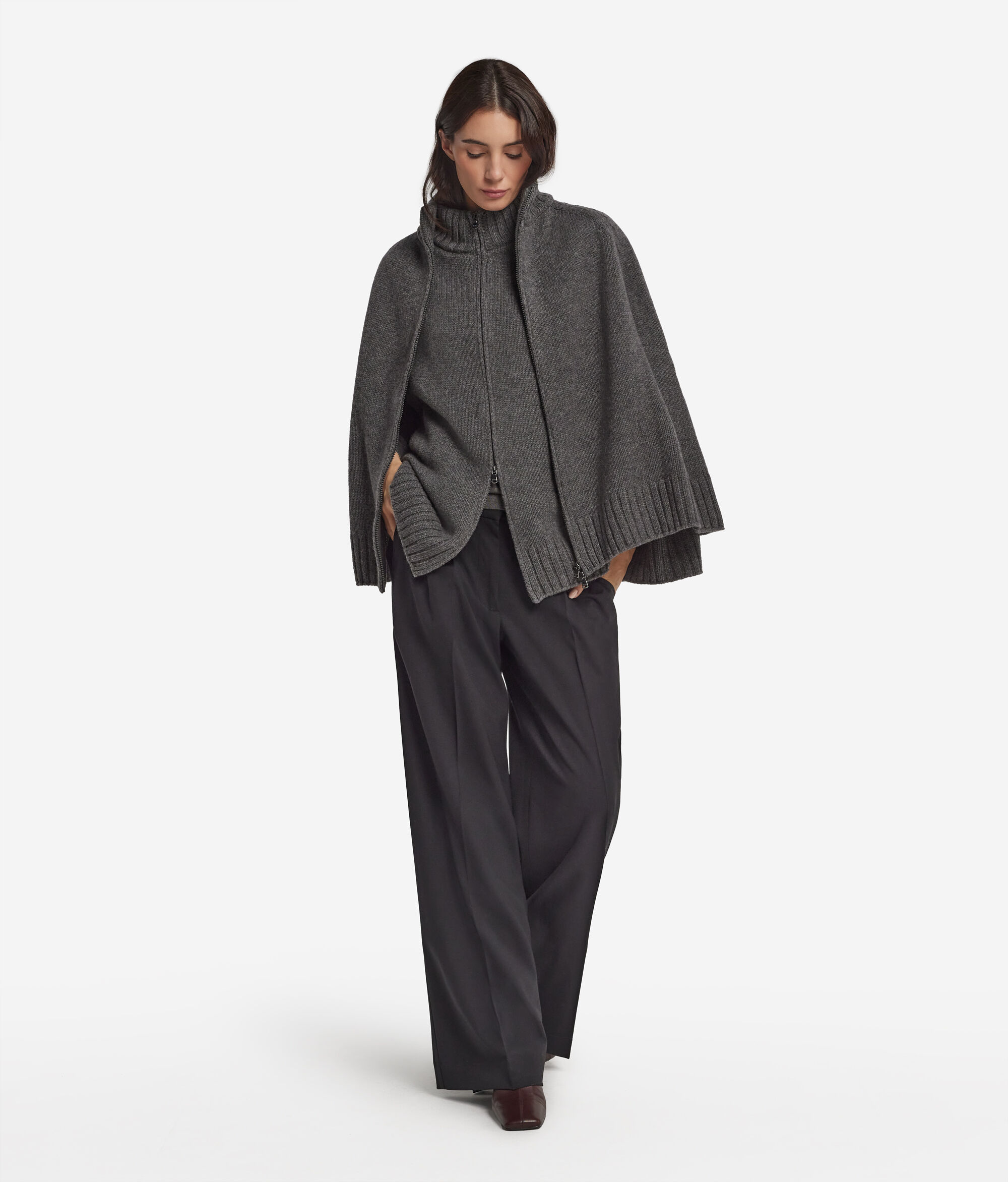 Накидка на молнии из ультрамягкого кашемира