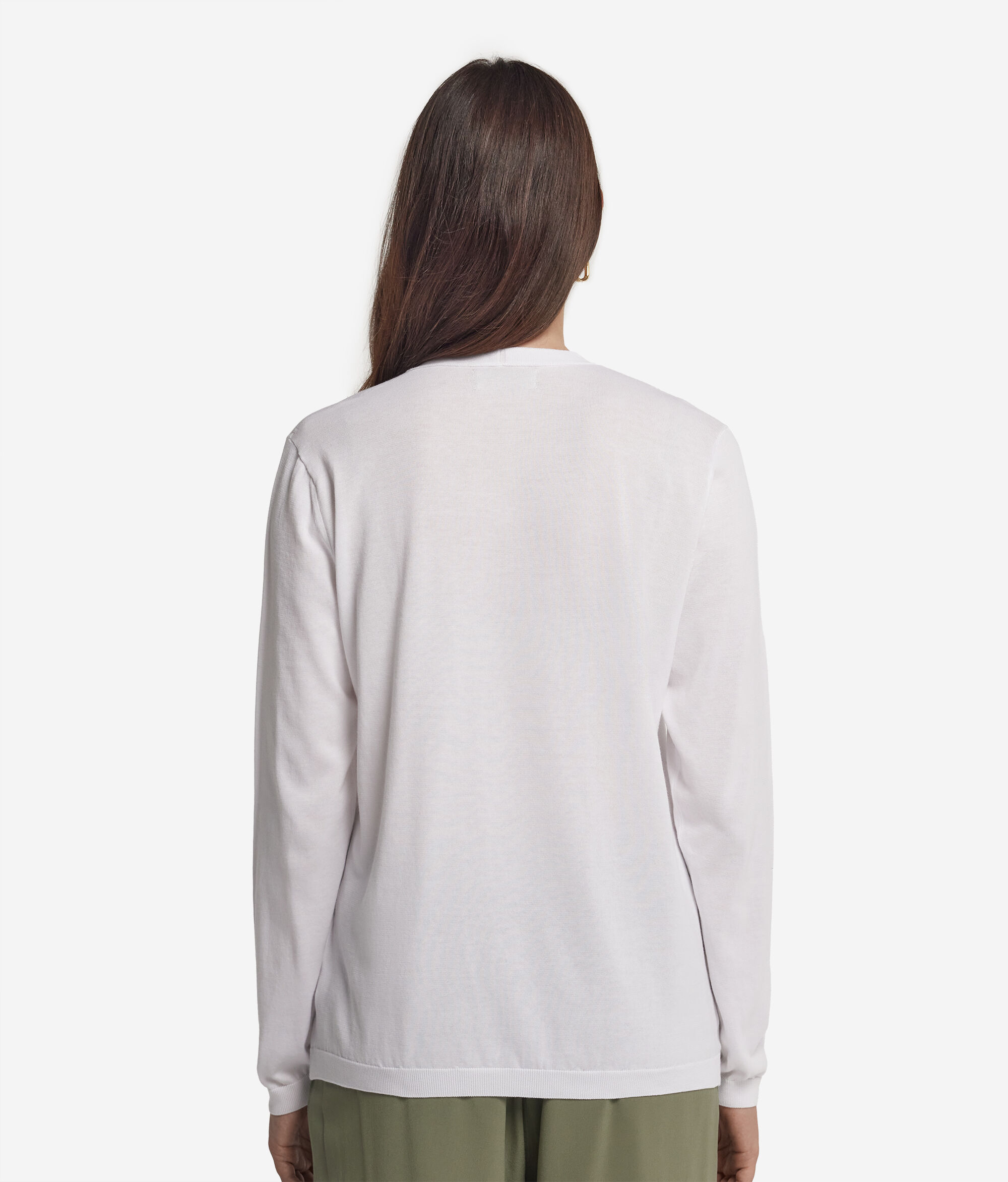 Cardigan de Manga Comprida em Algodão