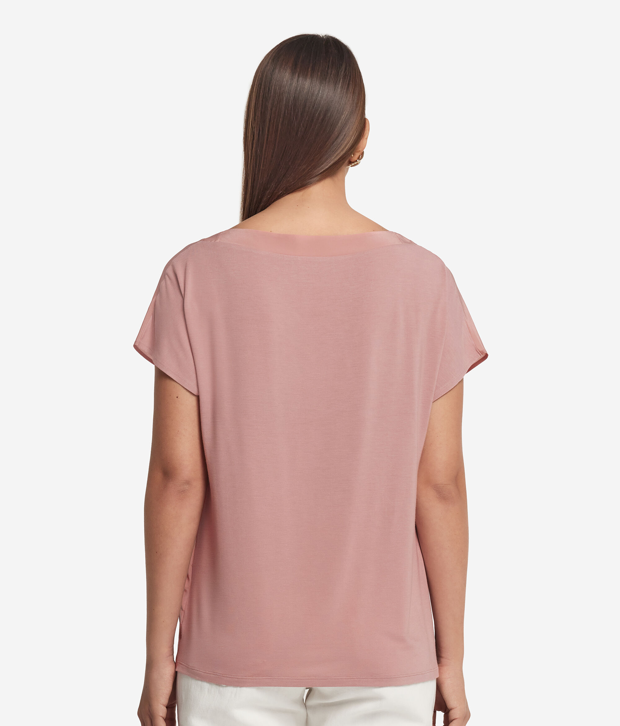V-Neck Silk Kimono T-Shirt