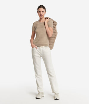 Pull à motif torsadé en cachemire ultra-fin