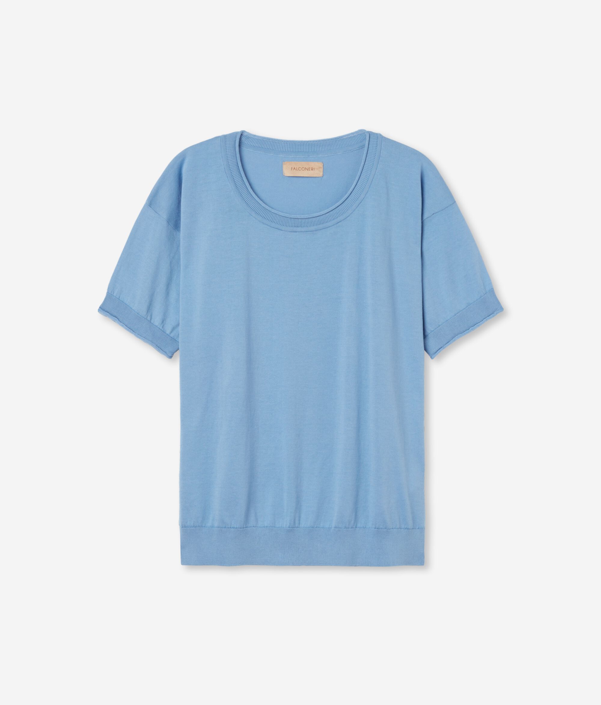 Short-Sleeved Round-Neck Cotton Jumper