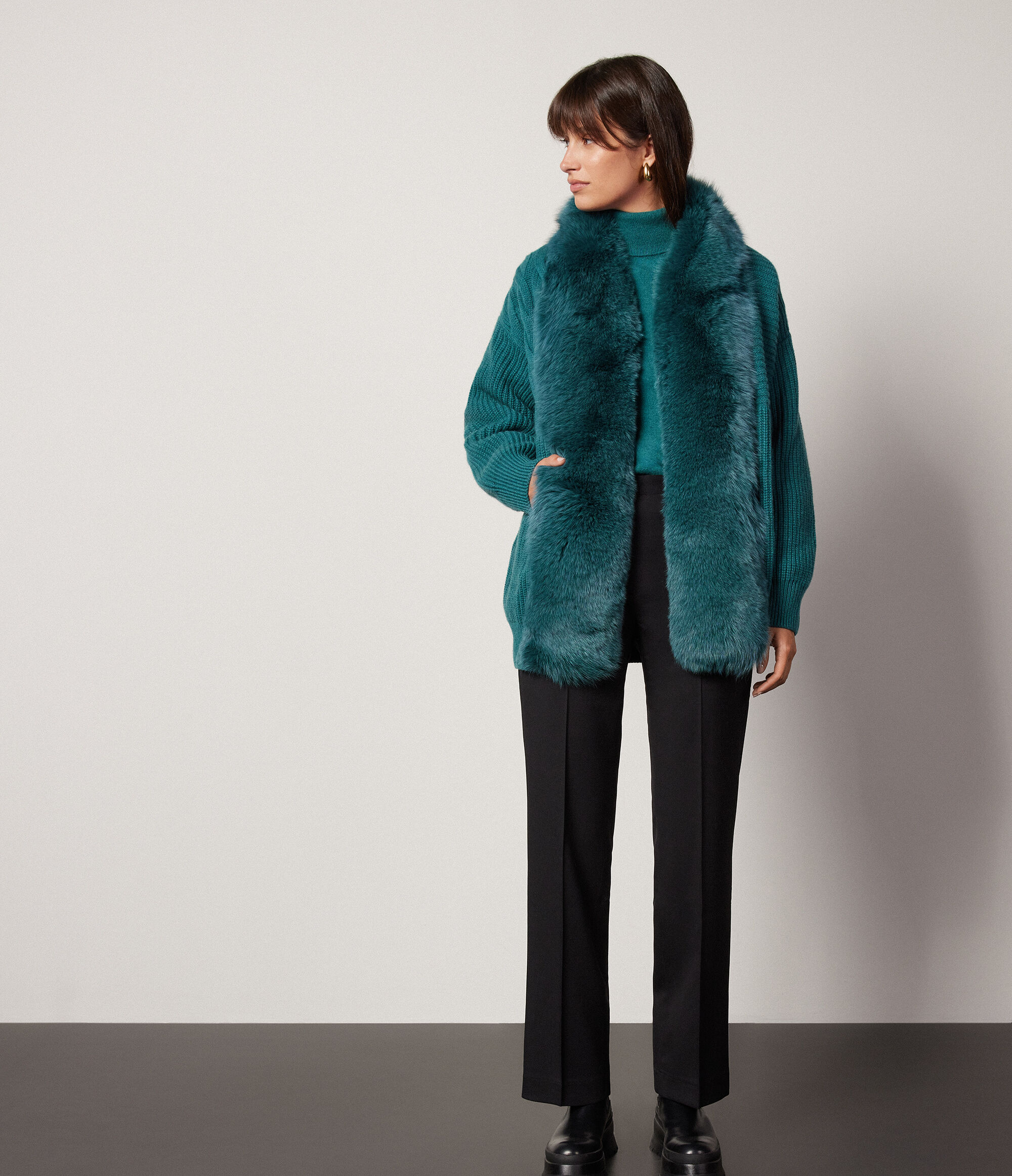 Ultrasoft Cashmere Cable-Knit Coat