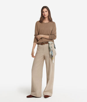 Long Sleeve Crew Neck Twist Sweater