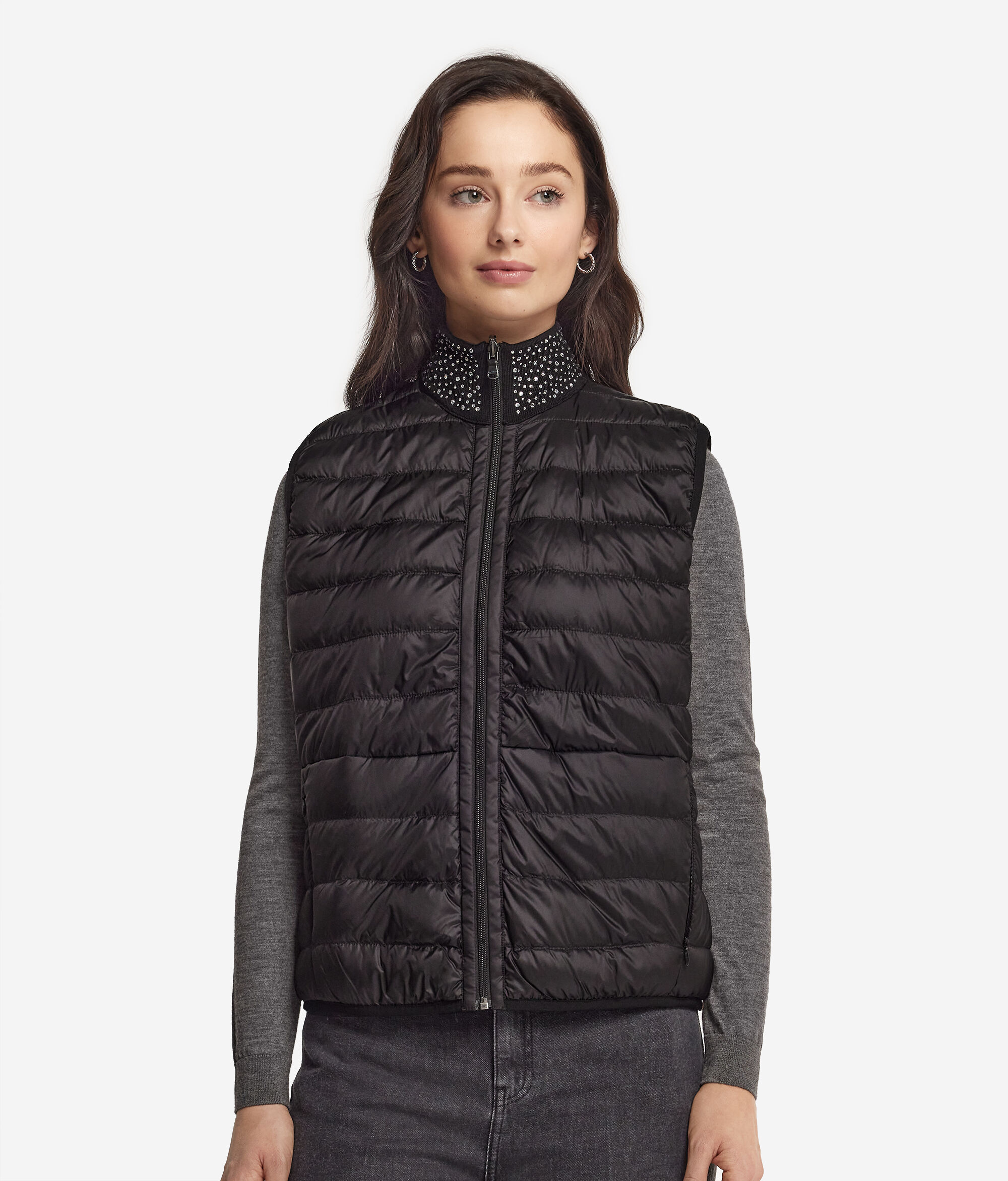 Αμάνικο Μπουφάν Διπλής Όψης με Στρας από Ultrafine Cashmere
