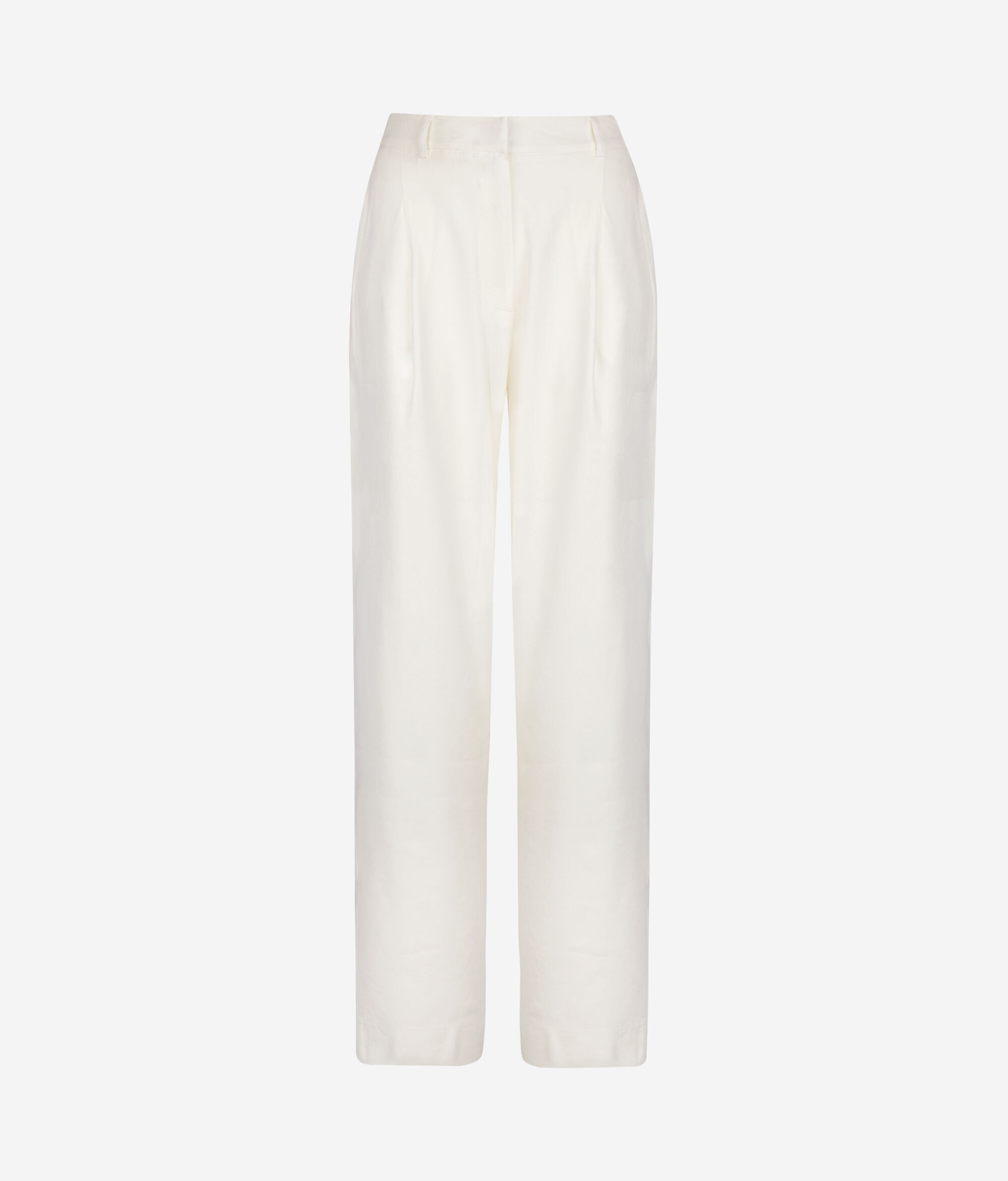 Linen Viscose Wide-Leg Trousers
