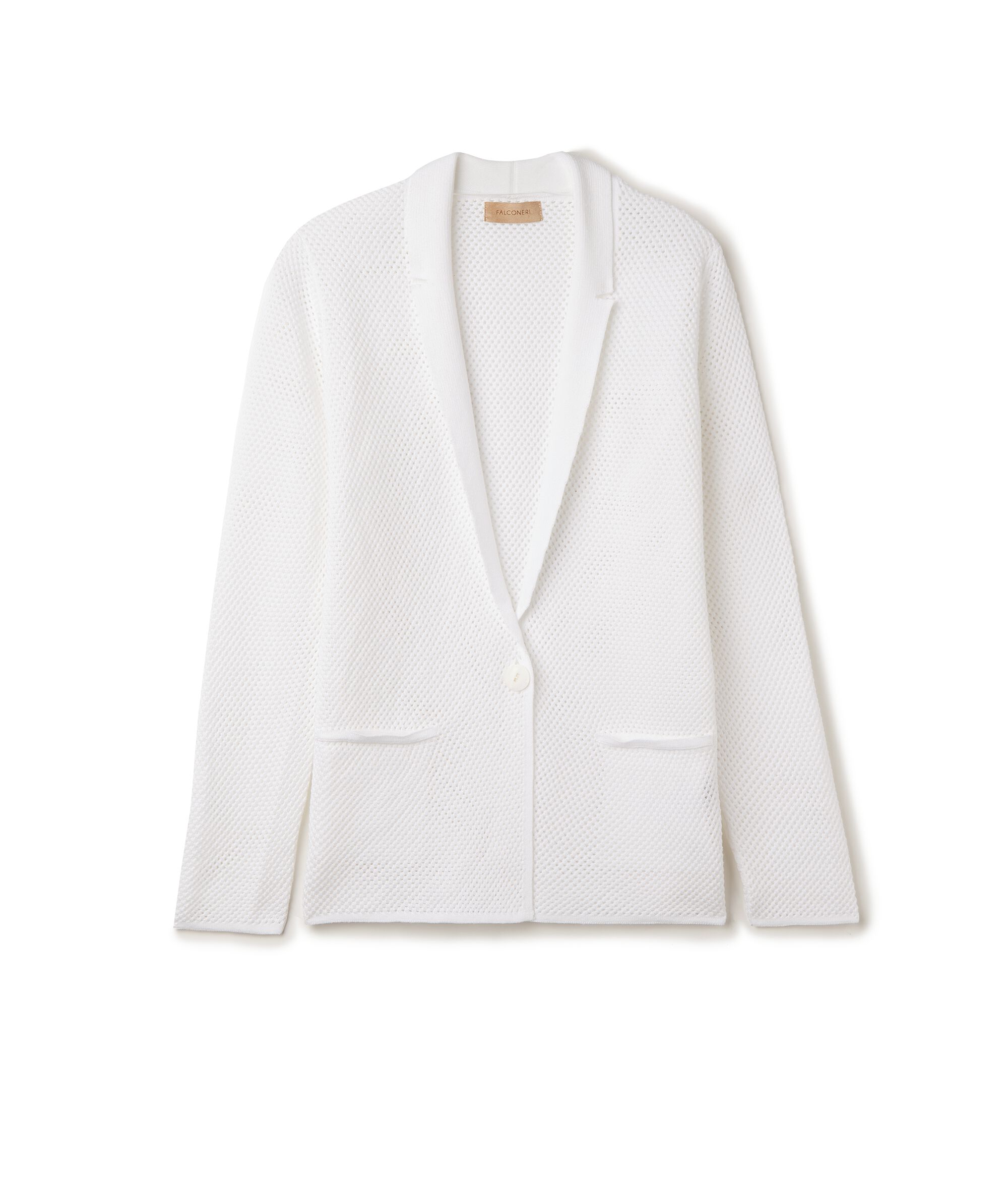 Veste en maille crochet bicolore