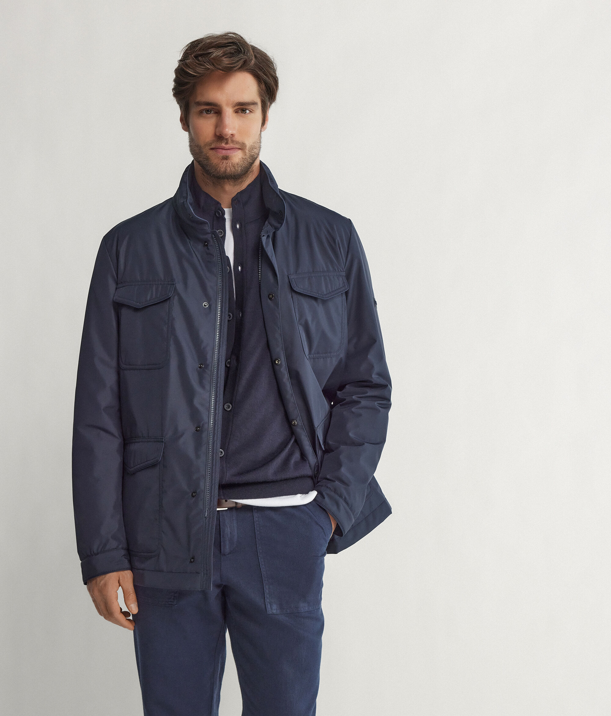 Cashmere Technical Fabric Safari Jacket